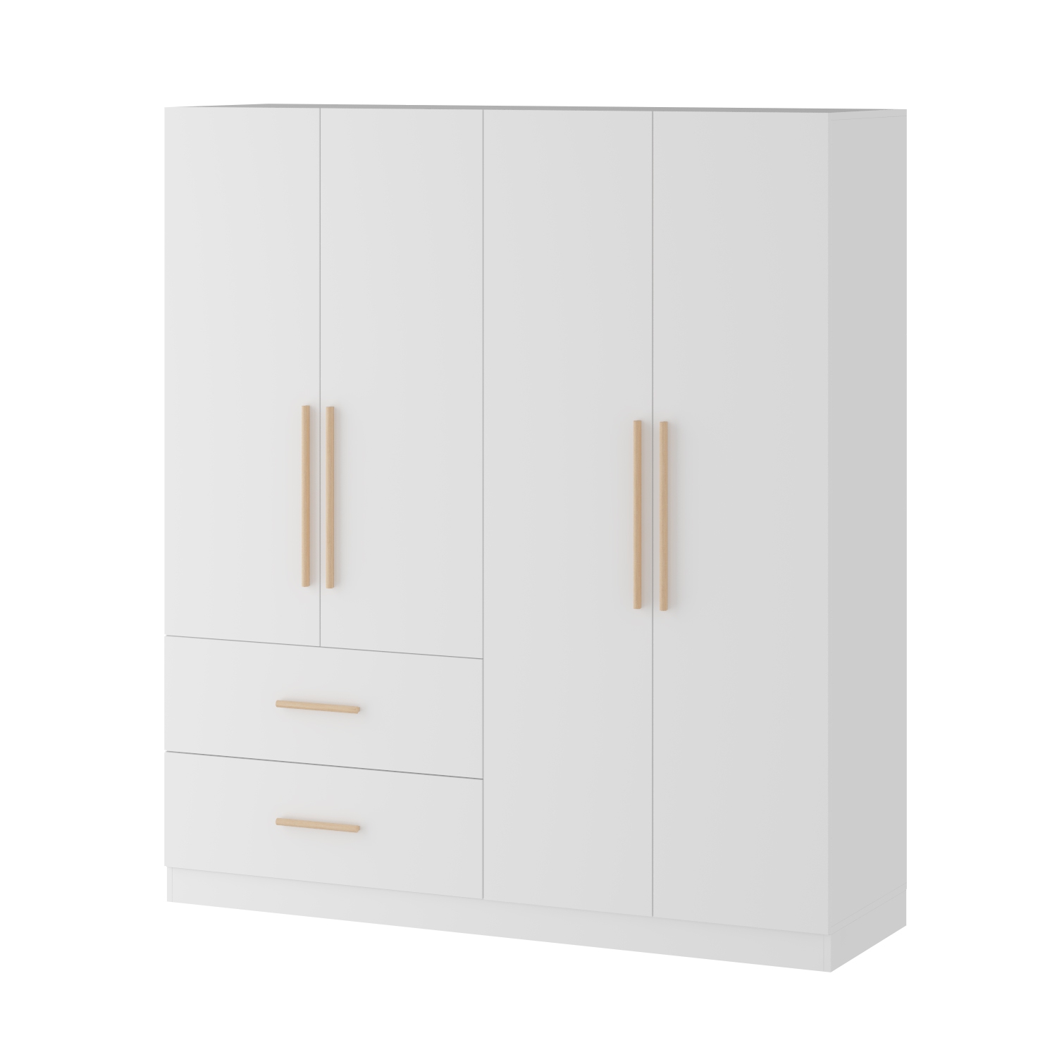 Armoire multifonctionnelle Famapy avec tringle, tablettes et deux grands tiroirs pour organiser votre chambre à coucher, blanc