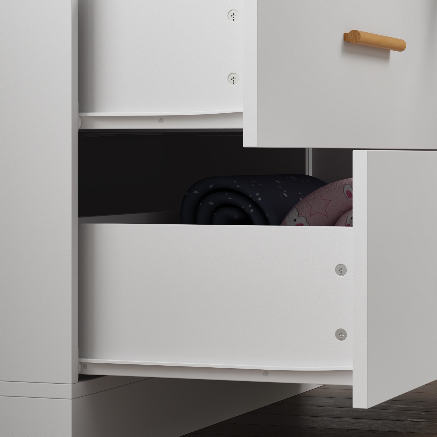 Armoire multifonctionnelle Famapy avec tringle, tablettes et deux grands tiroirs pour organiser votre chambre à coucher, blanc