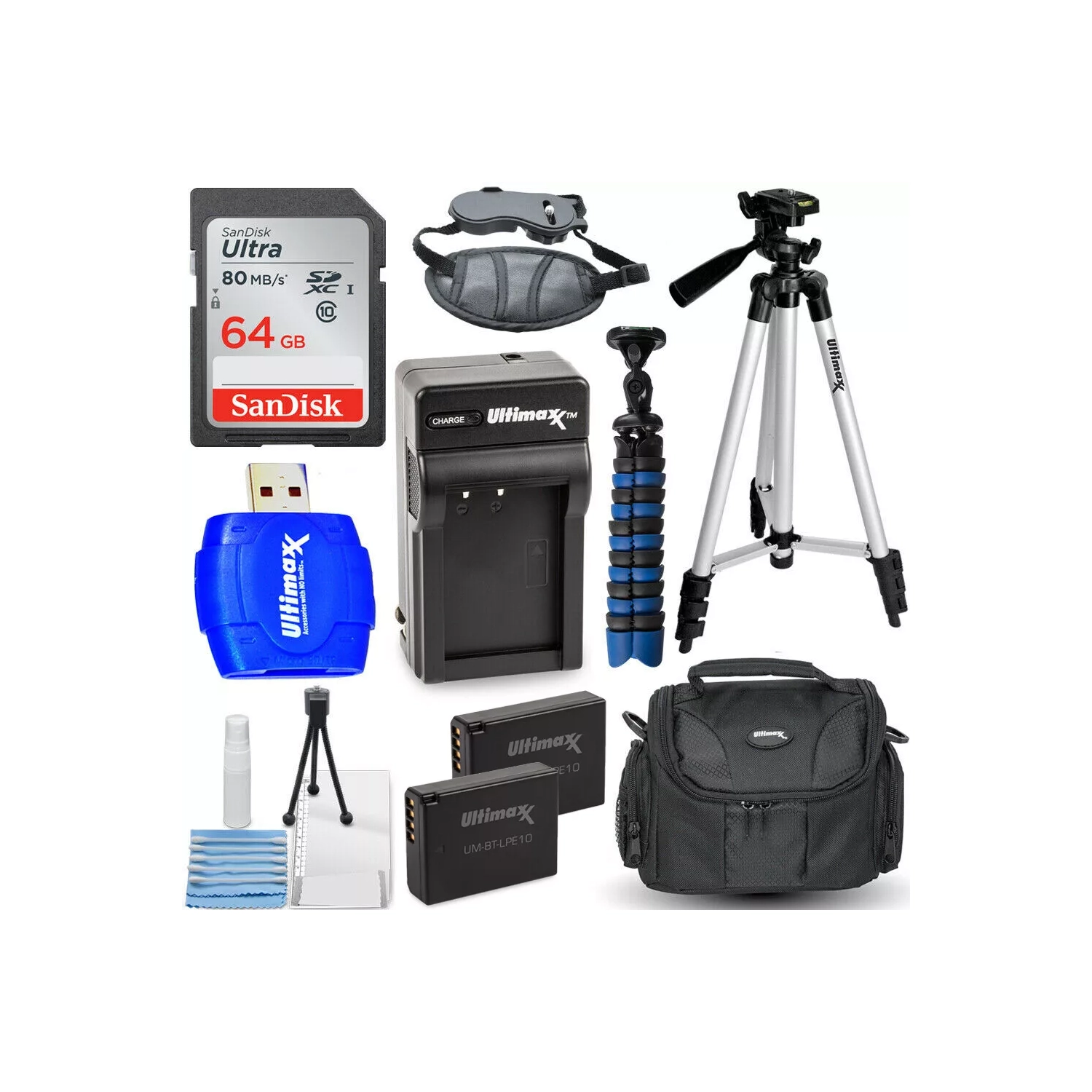 Accessory Bundle with Extra LPE10 Batteries for Canon T6 T5 T3 1100D 1200D 1300D