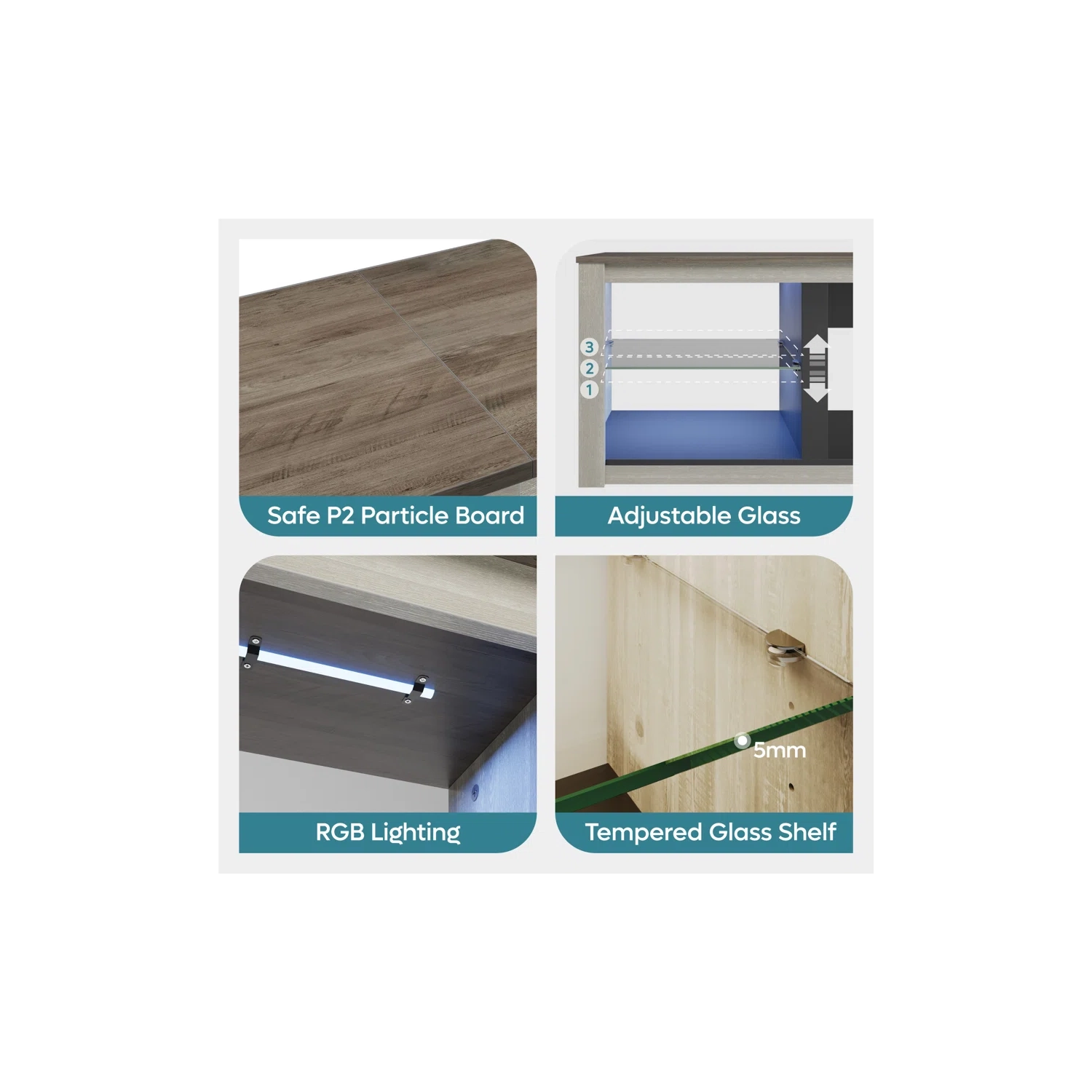 Console multimédia Bestier de 71&nbsp;po