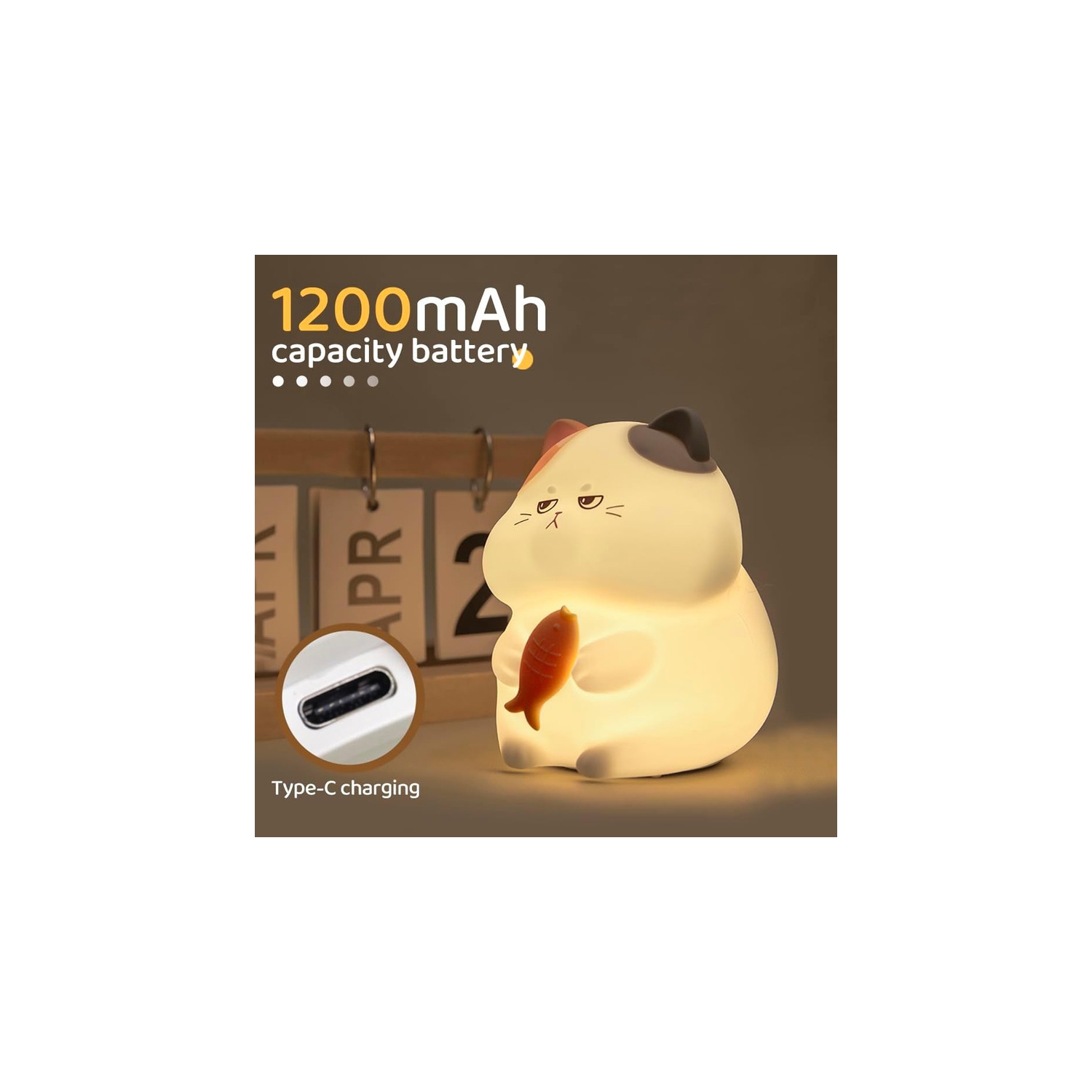 Veilleuse en silicone Cute Cat 7 couleurs modifiables 3 Luminosité Lampe de nuit rechargeable KAWAII pour décoration de chambre d'enfant