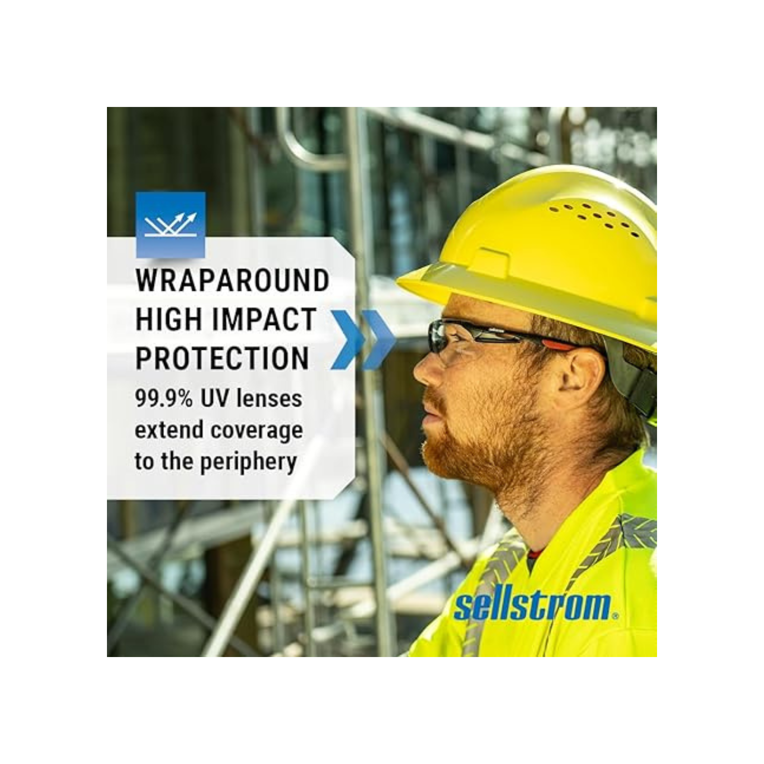 Sleek, Slip-Resistant, Anti-Fog Hard Coating Protective Eyewear Safety Glasses, Smoke Lens, Co-Molded Temples, High Impact Optical Correct Wrap Style