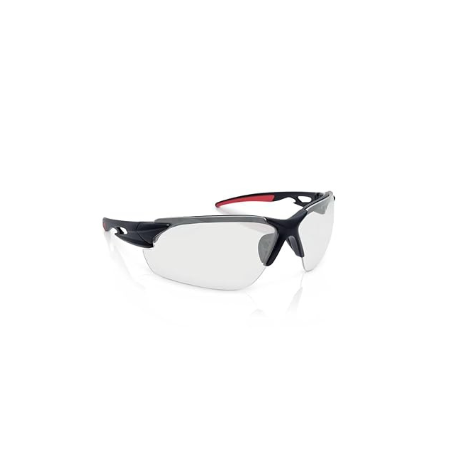 Sleek, Slip-Resistant, Anti-Fog Hard Coating Protective Eyewear Safety Glasses, Smoke Lens, Co-Molded Temples, High Impact Optical Correct Wrap Style