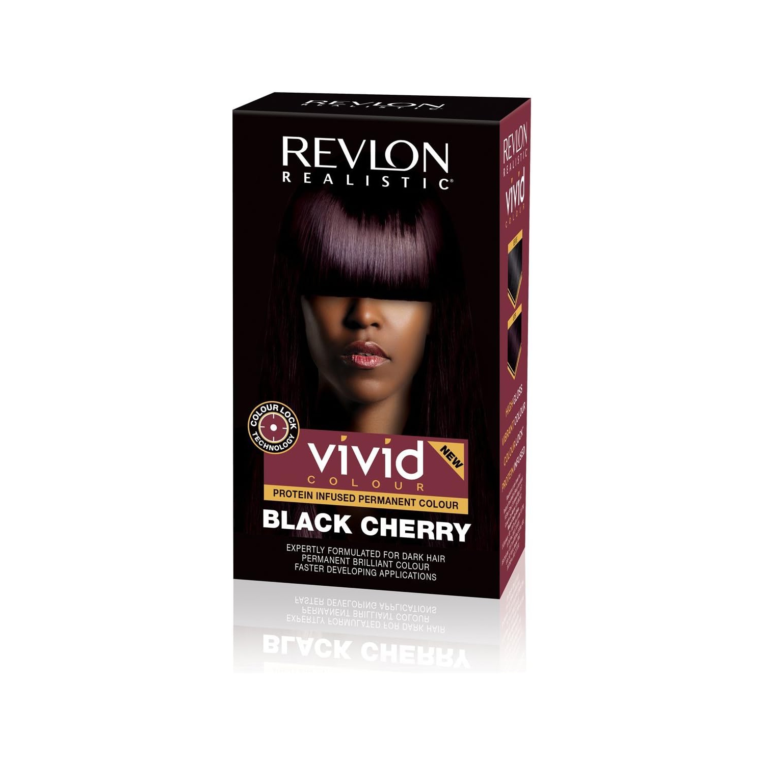 Colorant capillaire permanent infusé de protéines Realistic Vivid Colour de Revlon avec technologie Color Lock, 110&nbsp;ml cerise noire