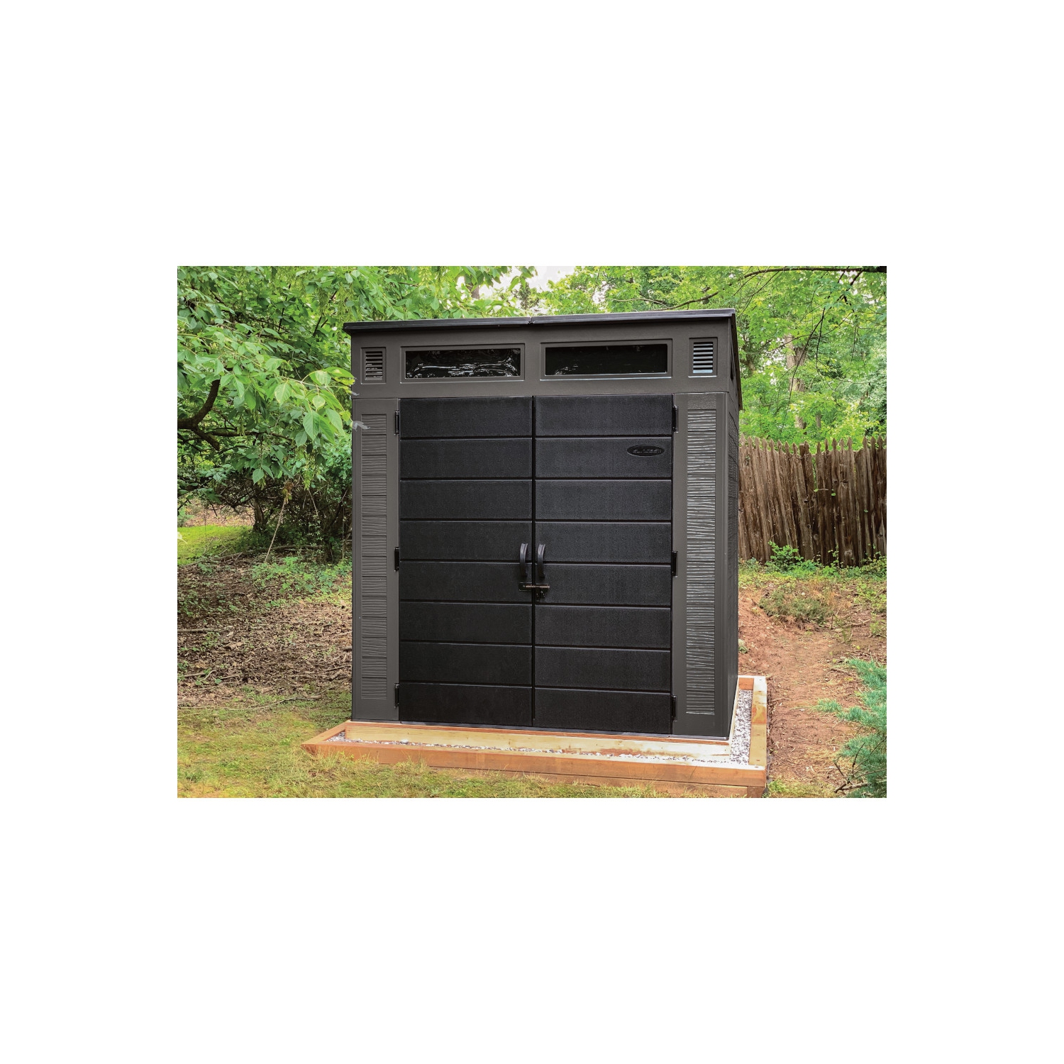 Suncast - Modernist 7" x 7' Storage Shed - Peppercorn/Black
