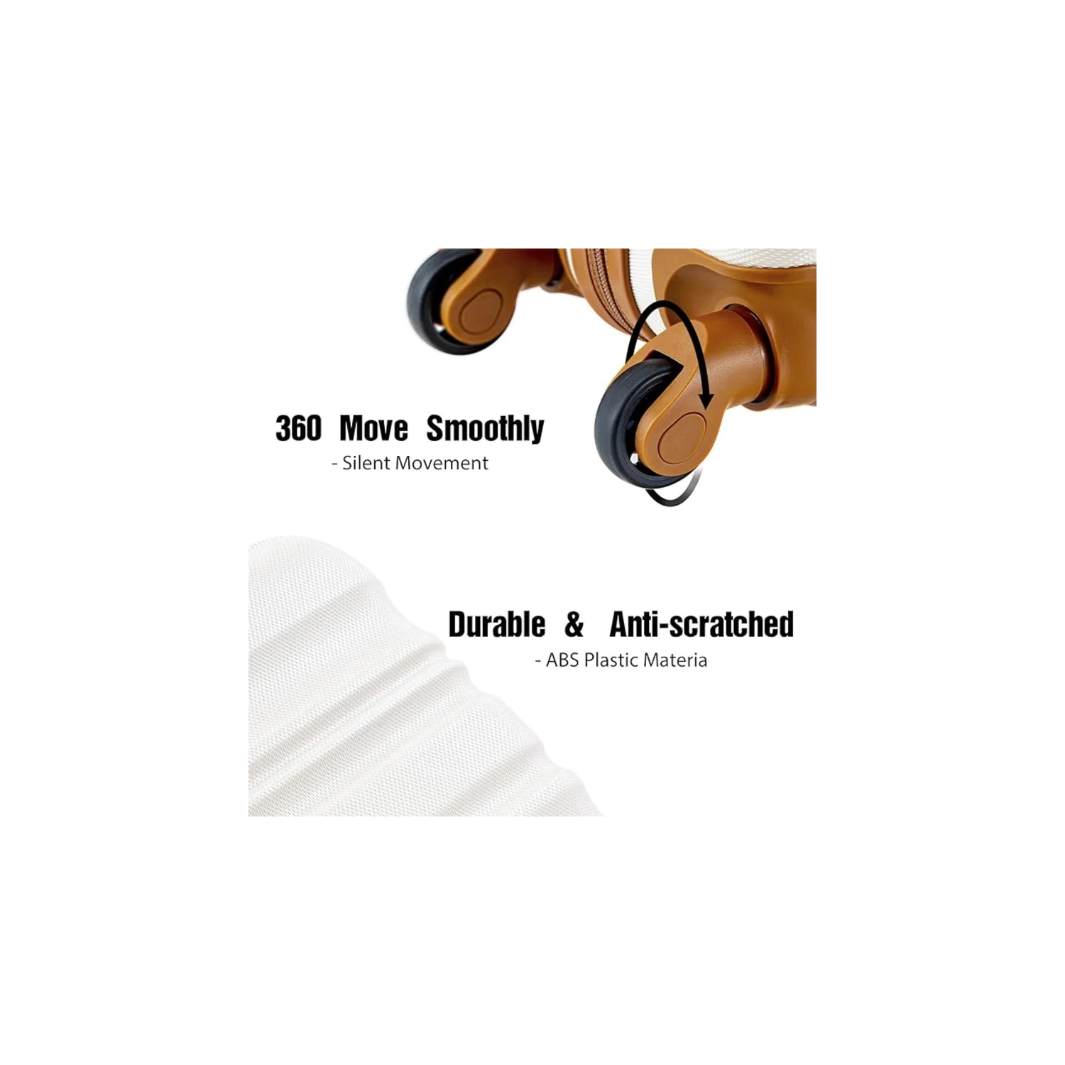 Ensemble de 3 valises rigides ABS avec verrou TSA et roulettes pivotantes - Valise de cabine de 20 po