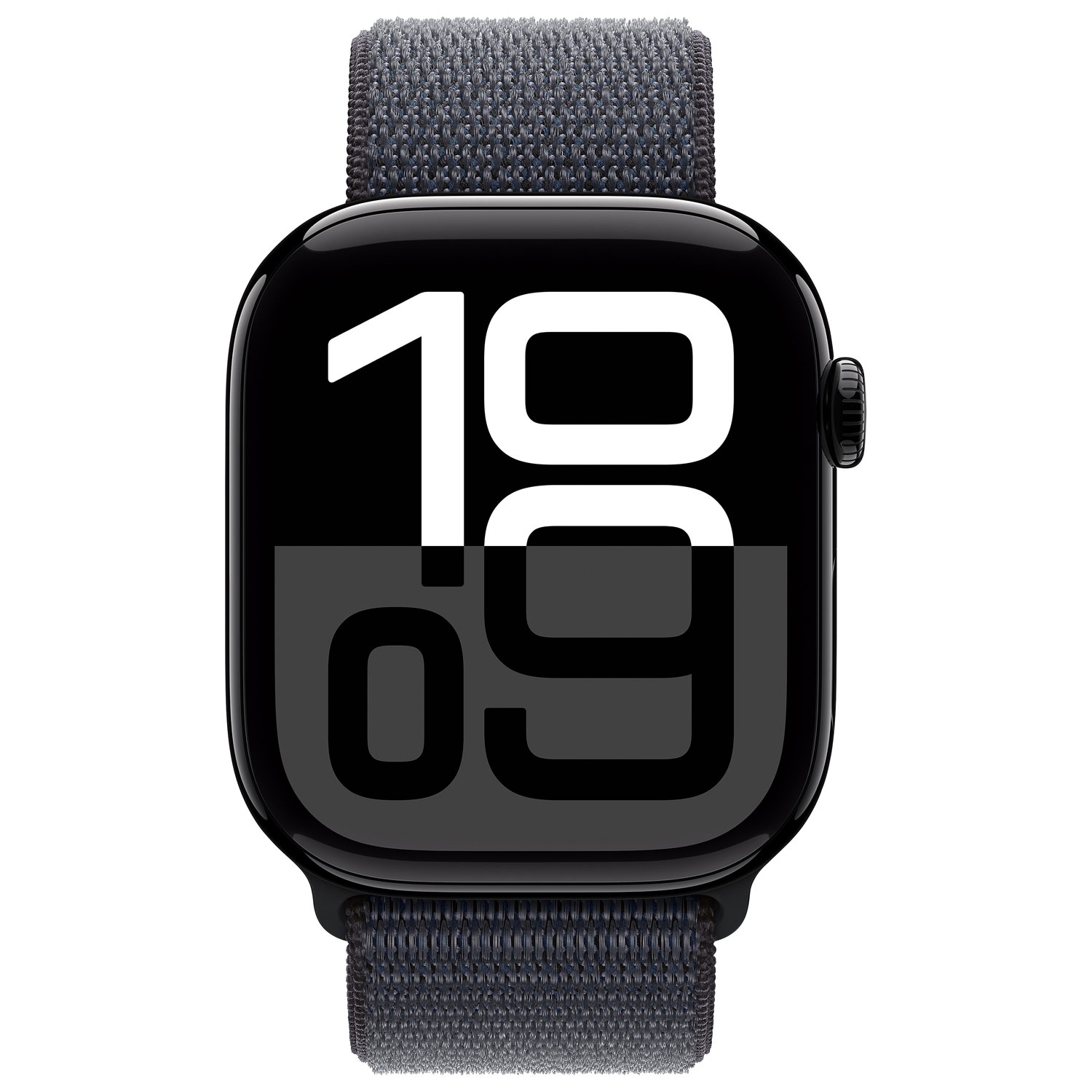 Boîte ouverte - Apple Watch Series 10 46&nbsp;mm avec boîtier en aluminium noir de jais et bracelet sport à encre