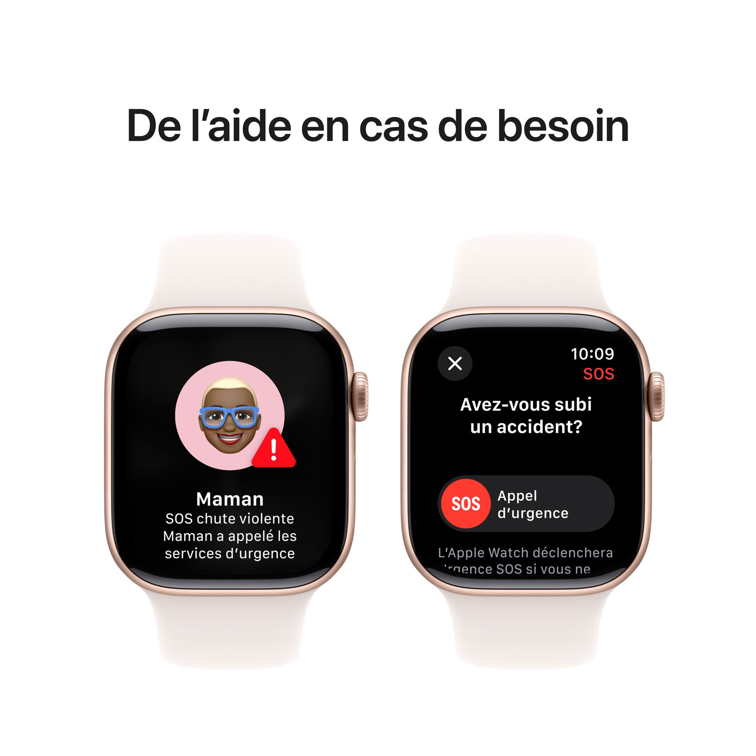 Boîte ouverte - Apple Watch Series 10 avec boîtier en aluminium rose doré 42&nbsp;mm et bracelet sport rose pâle - Moyen/Grand