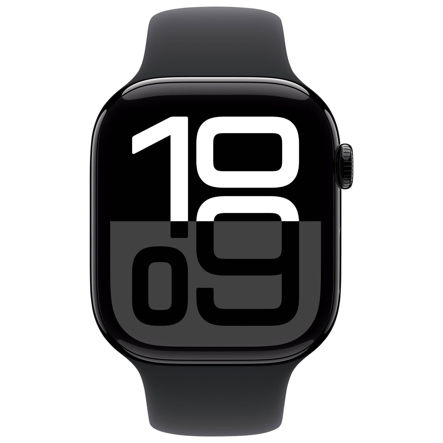 Refurbished - Apple Watch Series 10 (GPS) 46mm Jet Black Aluminum Case with Black Sport Band - Small/Medium