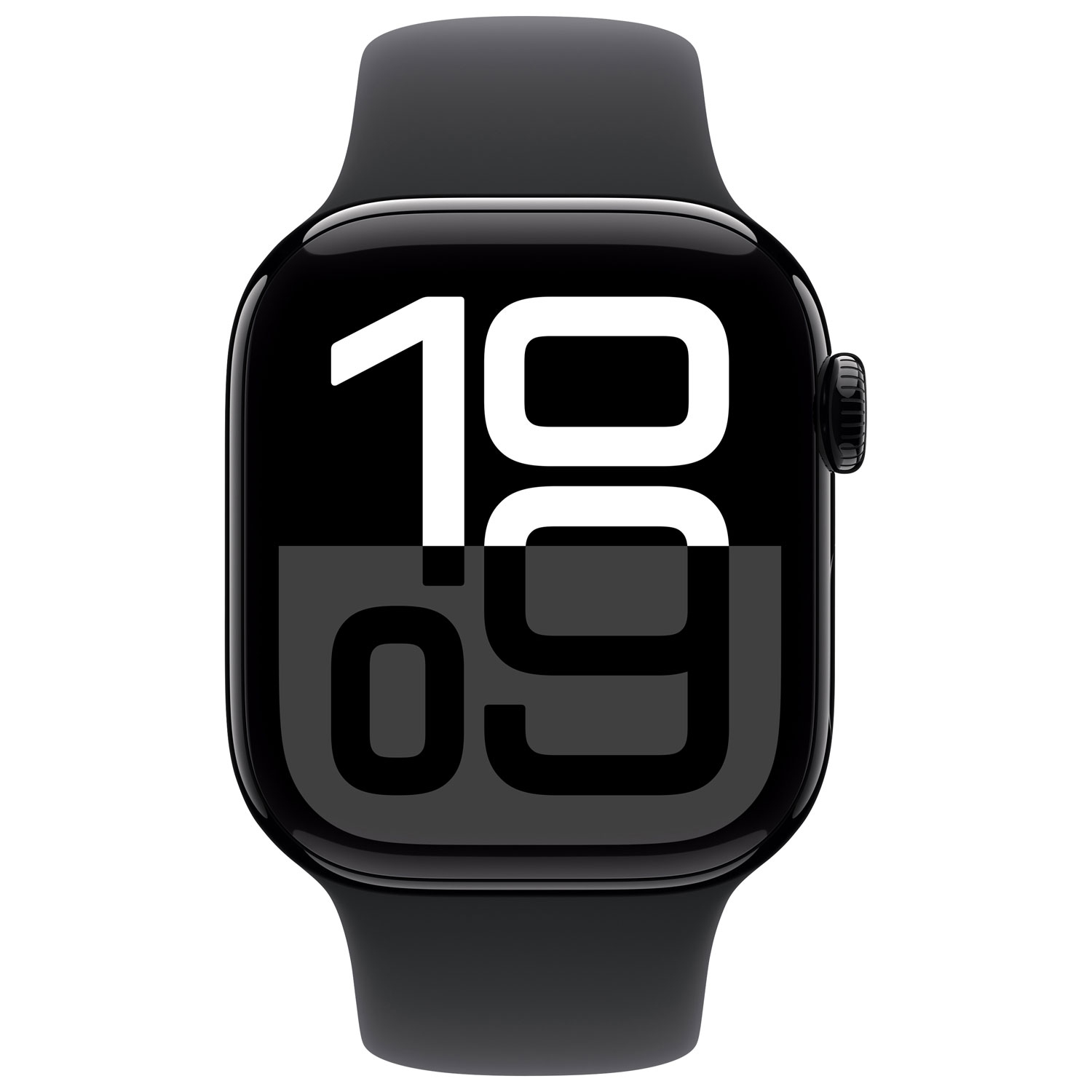 Refurbished - Apple Watch Series 10 (GPS) 42mm Jet Black Aluminum Case with Black Sport Band - Small/Medium