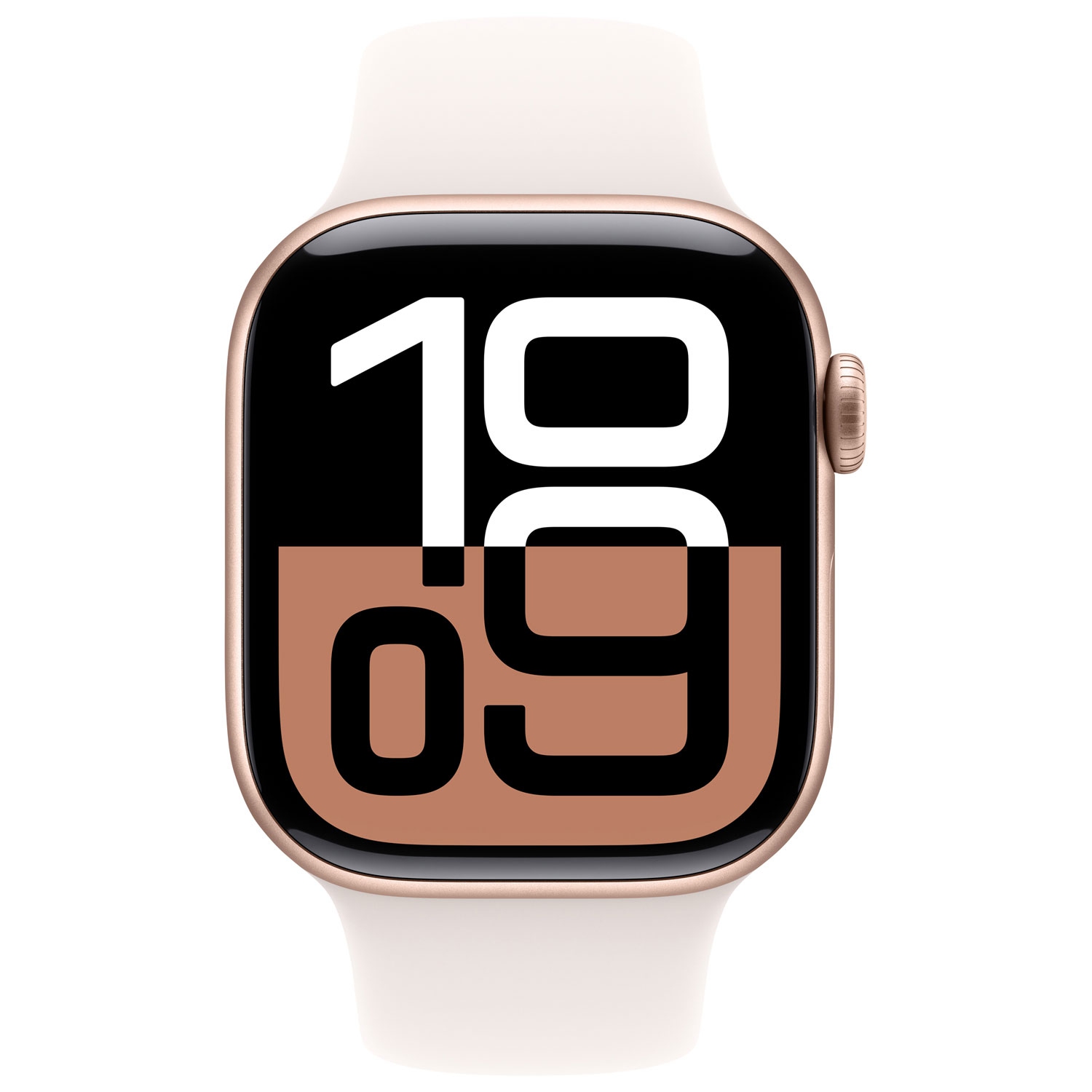 Remis à neuf - Apple Watch Series 10 (GPS) avec boîtier en aluminium rose doré 42&nbsp;mm et bracelet sport rose pâle - Petit/Moyen