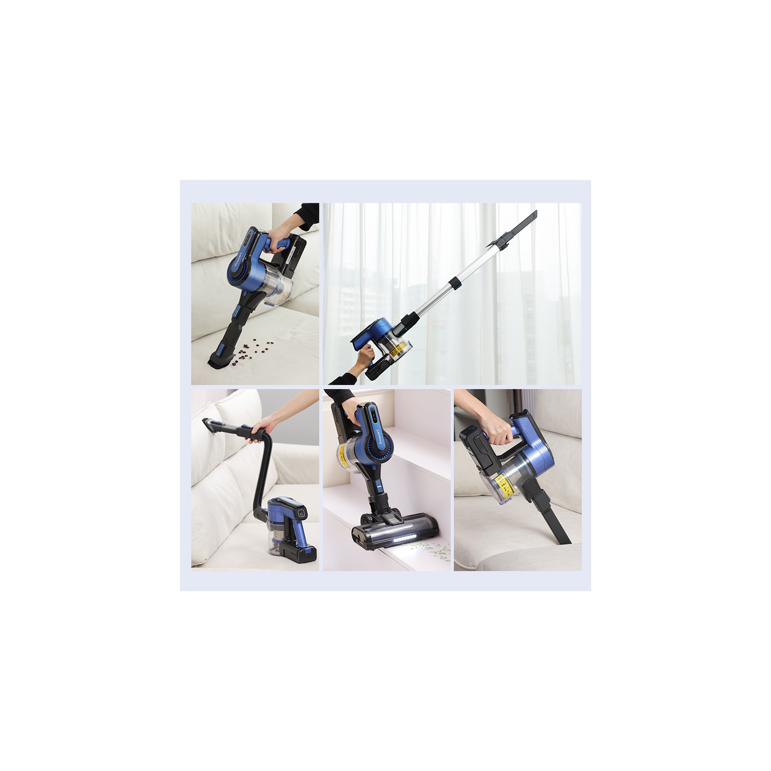 V870 Vacuum Cleaners, 50Kpa 450W 45Mins Cordless Vacuum Cleaner, Stick Vacuum with LED Touch Screen, Anti-tangle Wireless Vacuum, Rechargeable