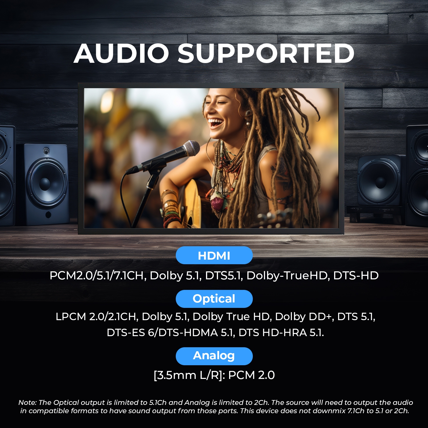 OREI 4K@30Hz 2x2 HDMI Matrix Switch with Audio Extractor