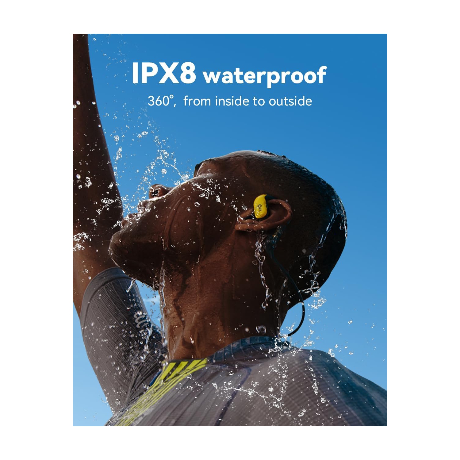 Oladance Open-Ear Headphone Sports, 15 Hours Open Wearable Stereo Bluetooth Headphones IPX8 Waterproof for Running Cycling Gym, Wireless Bluetooth