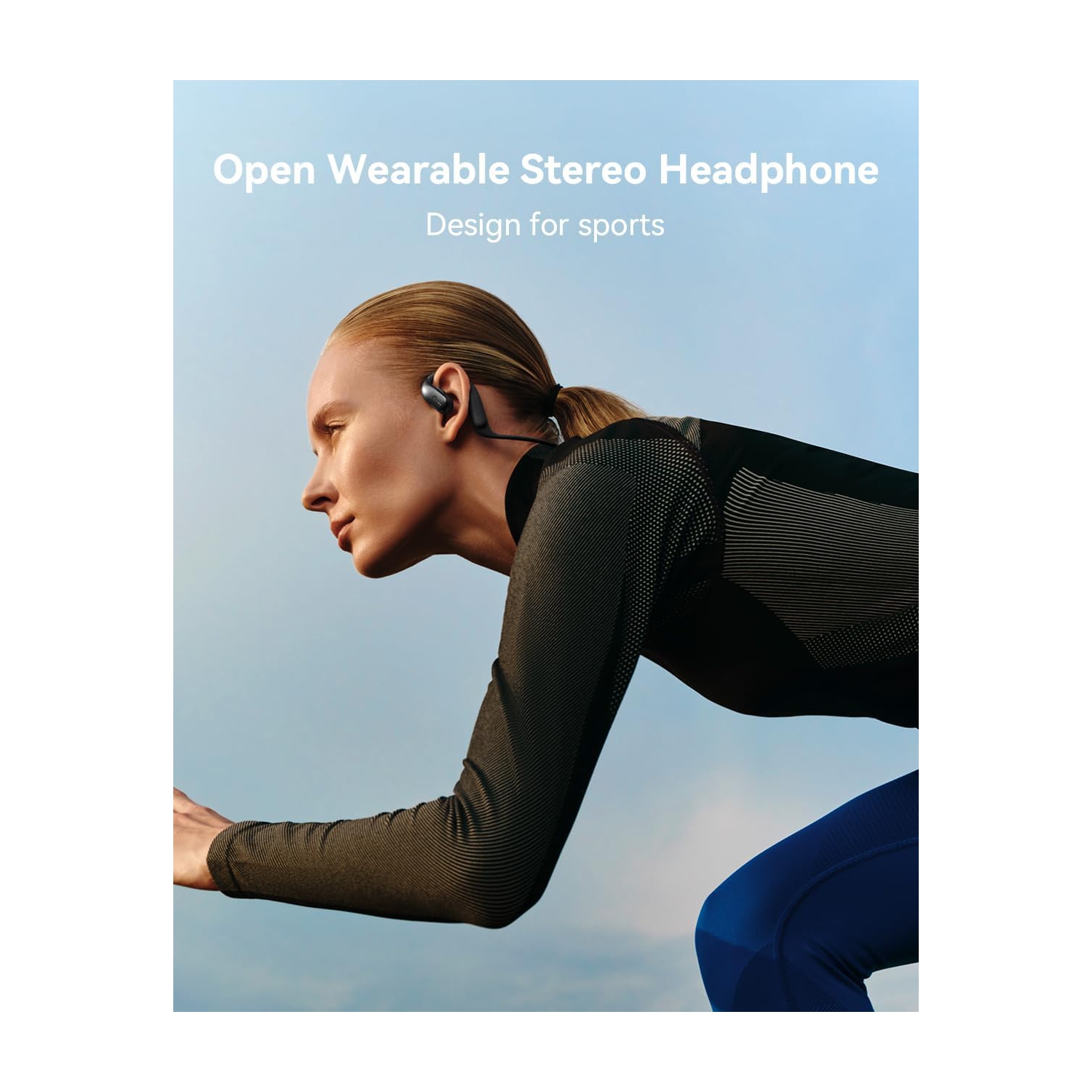 Oladance Open-Ear Headphone Sports, 15 Hours Open Wearable Stereo Bluetooth Headphones IPX8 Waterproof for Running Cycling Gym, Wireless Bluetooth