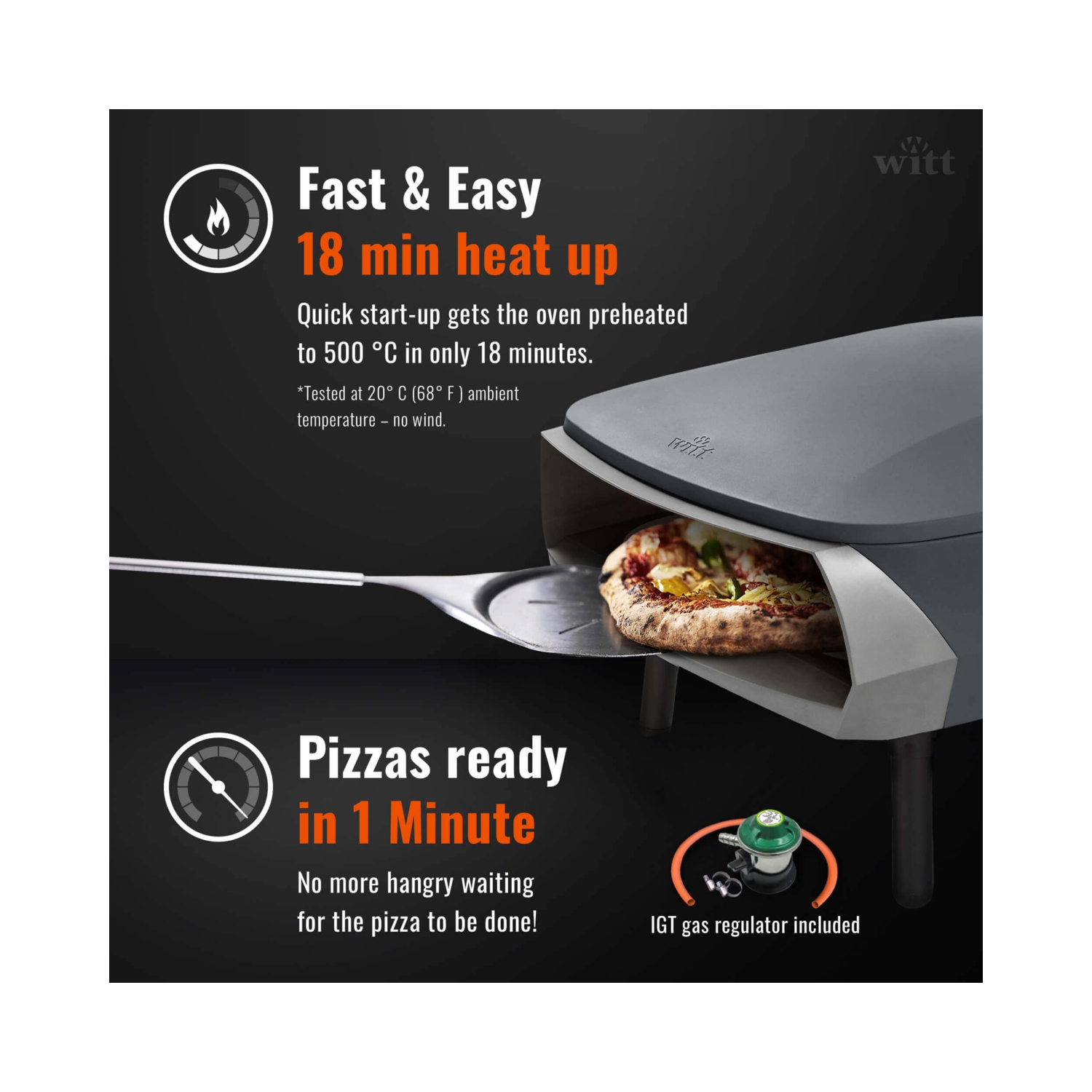 16” Witt Fermo Pizza Oven - Graphite