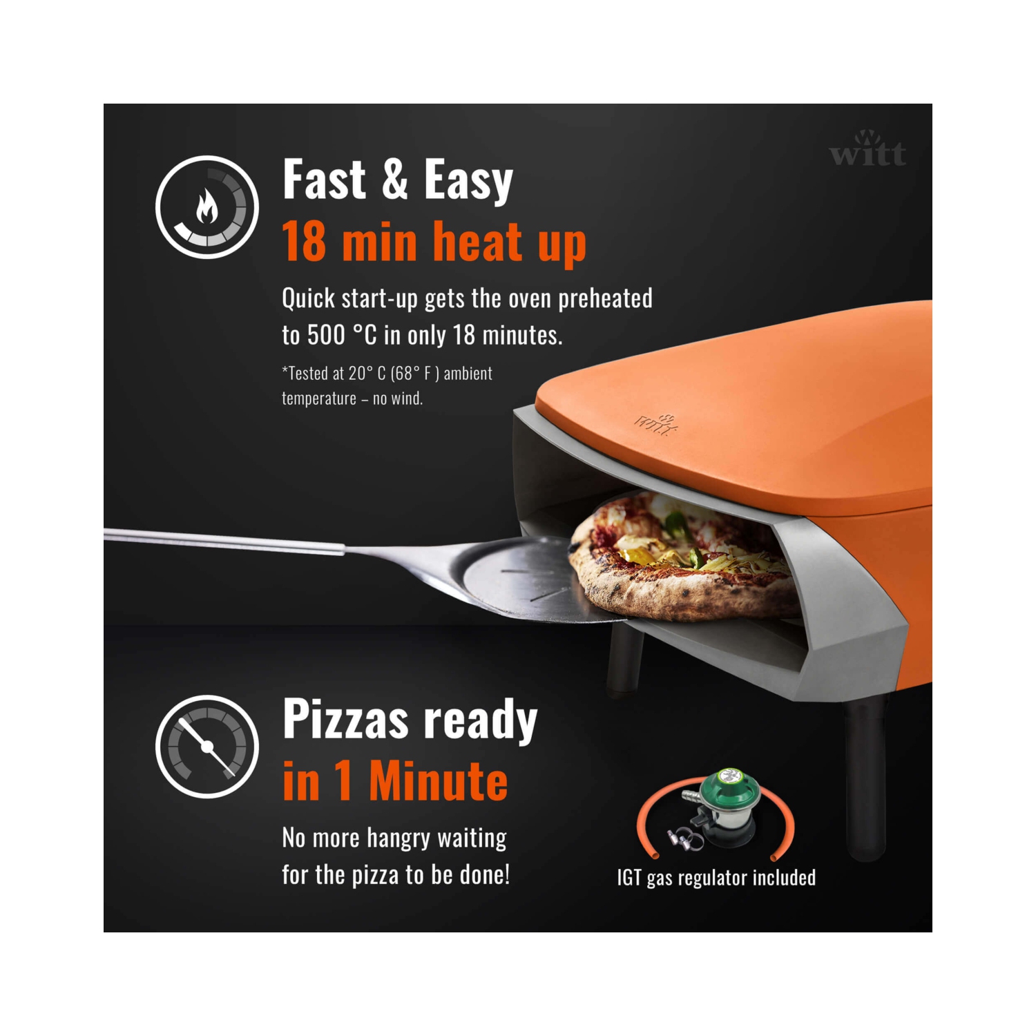 16” Witt Fermo Pizza Oven - Orange