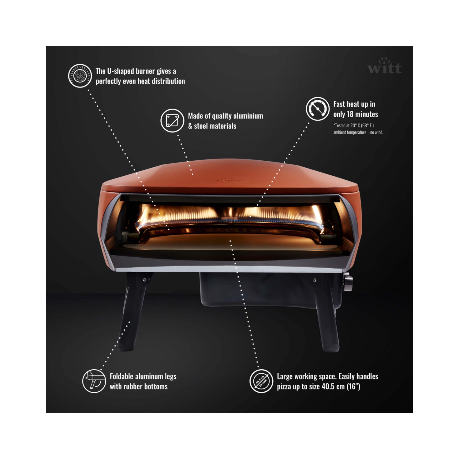 16” Witt Fermo Pizza Oven - Orange