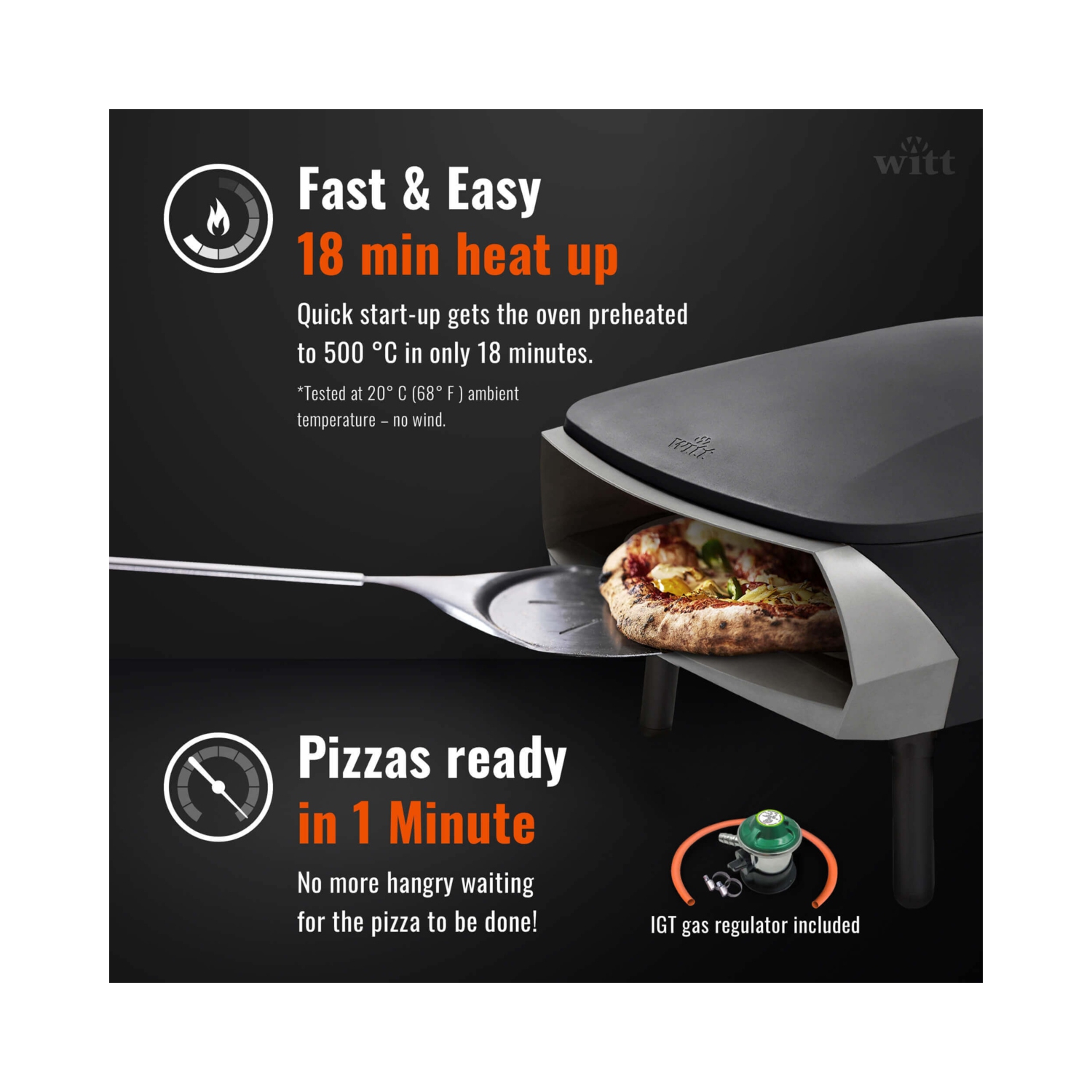 16” Witt Fermo Pizza Oven - Black