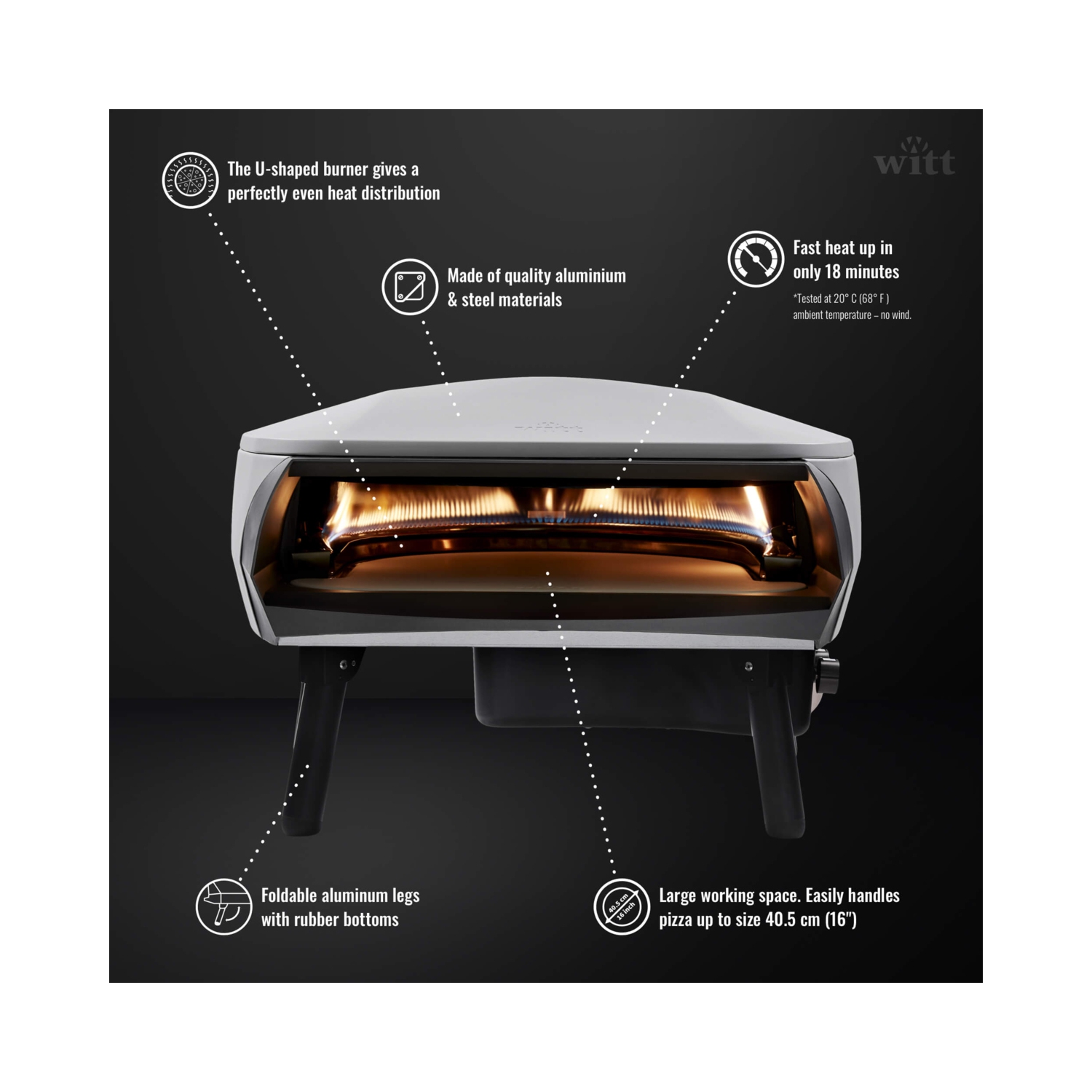 Four à pizza 16&nbsp;po Witt Fermo - Pierre