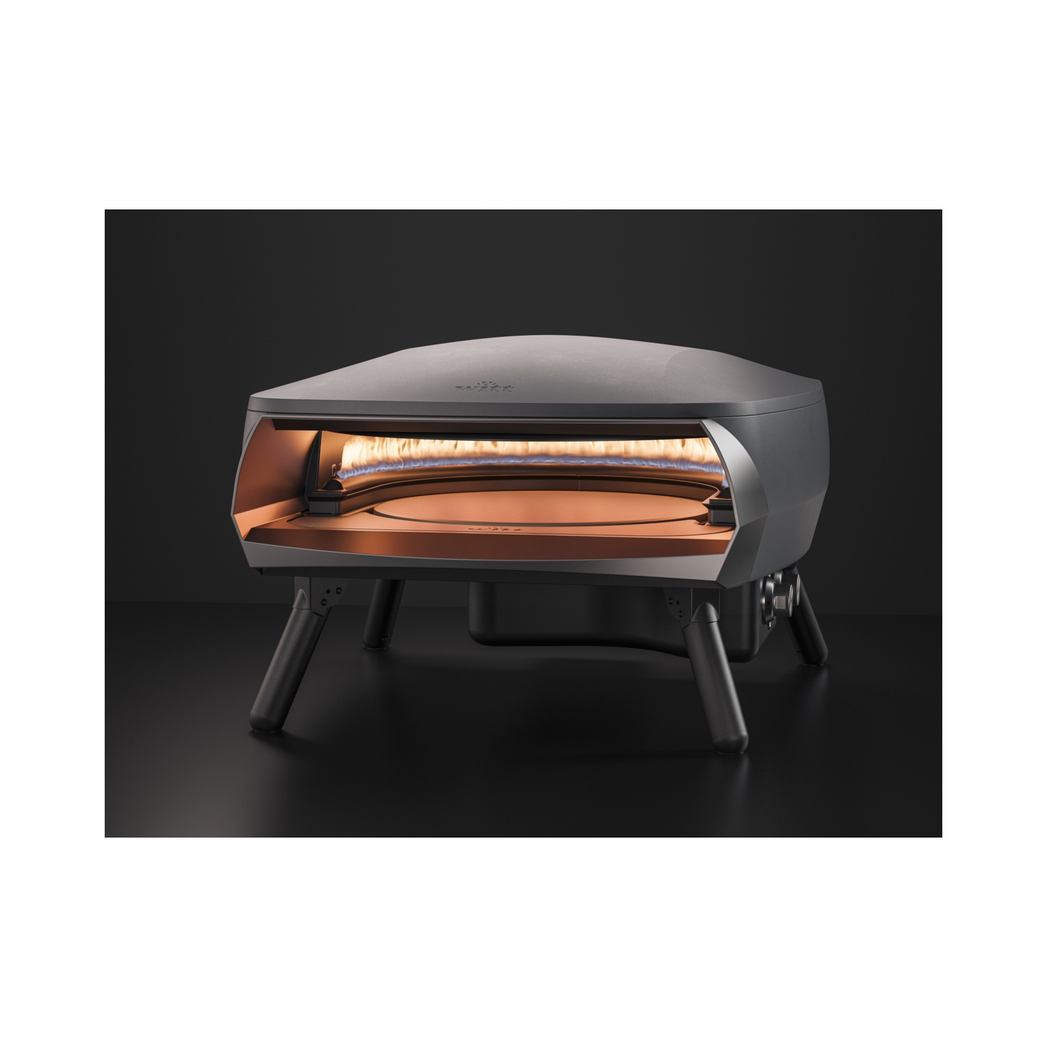 Four à pizza de 16&nbsp;po à 2 brûleurs Rotante de Witt avec pierre rotative - Graphite