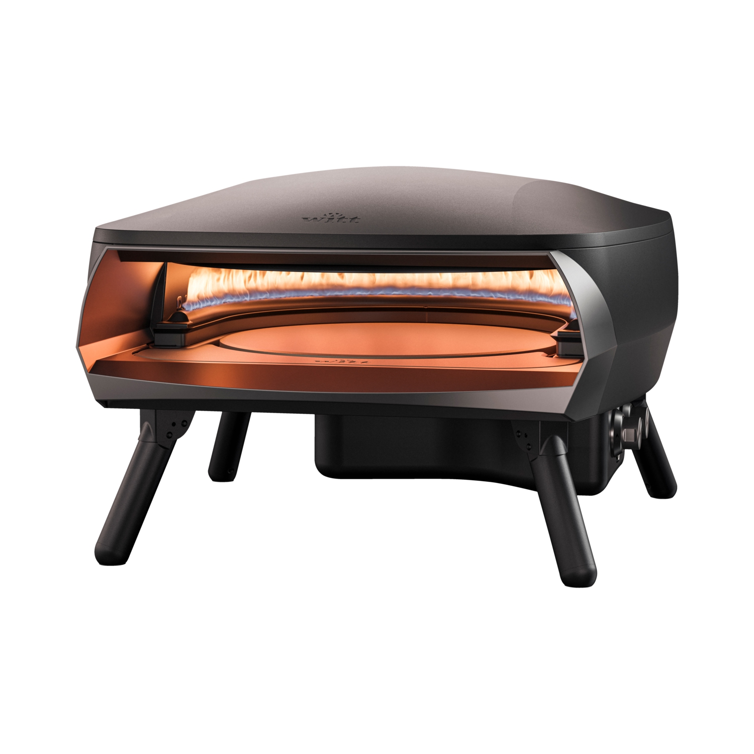 16” Witt Rotante 2 Burner Pizza Oven with rotating stone - Black