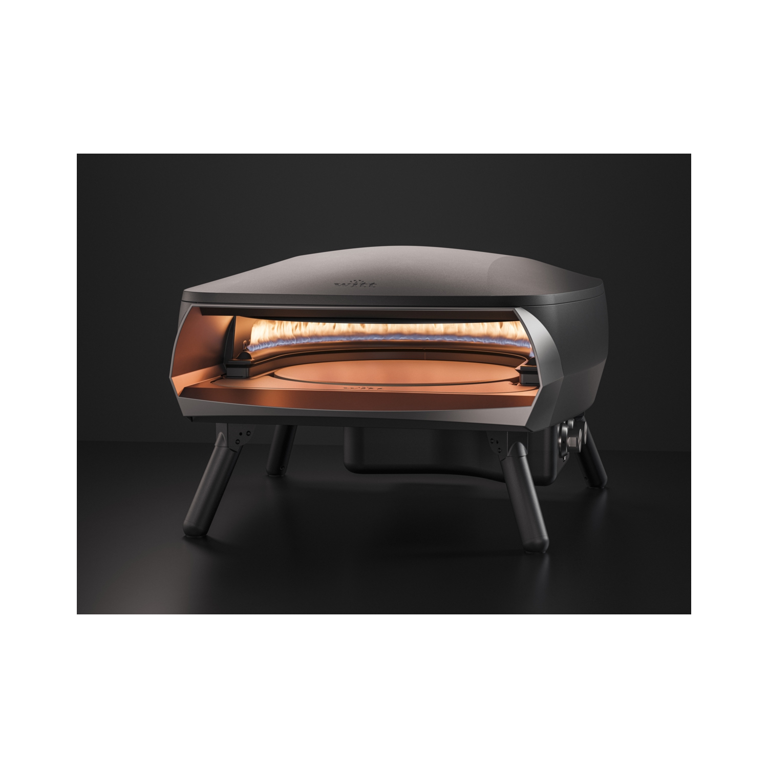 16” Witt Rotante 2 Burner Pizza Oven with rotating stone - Black