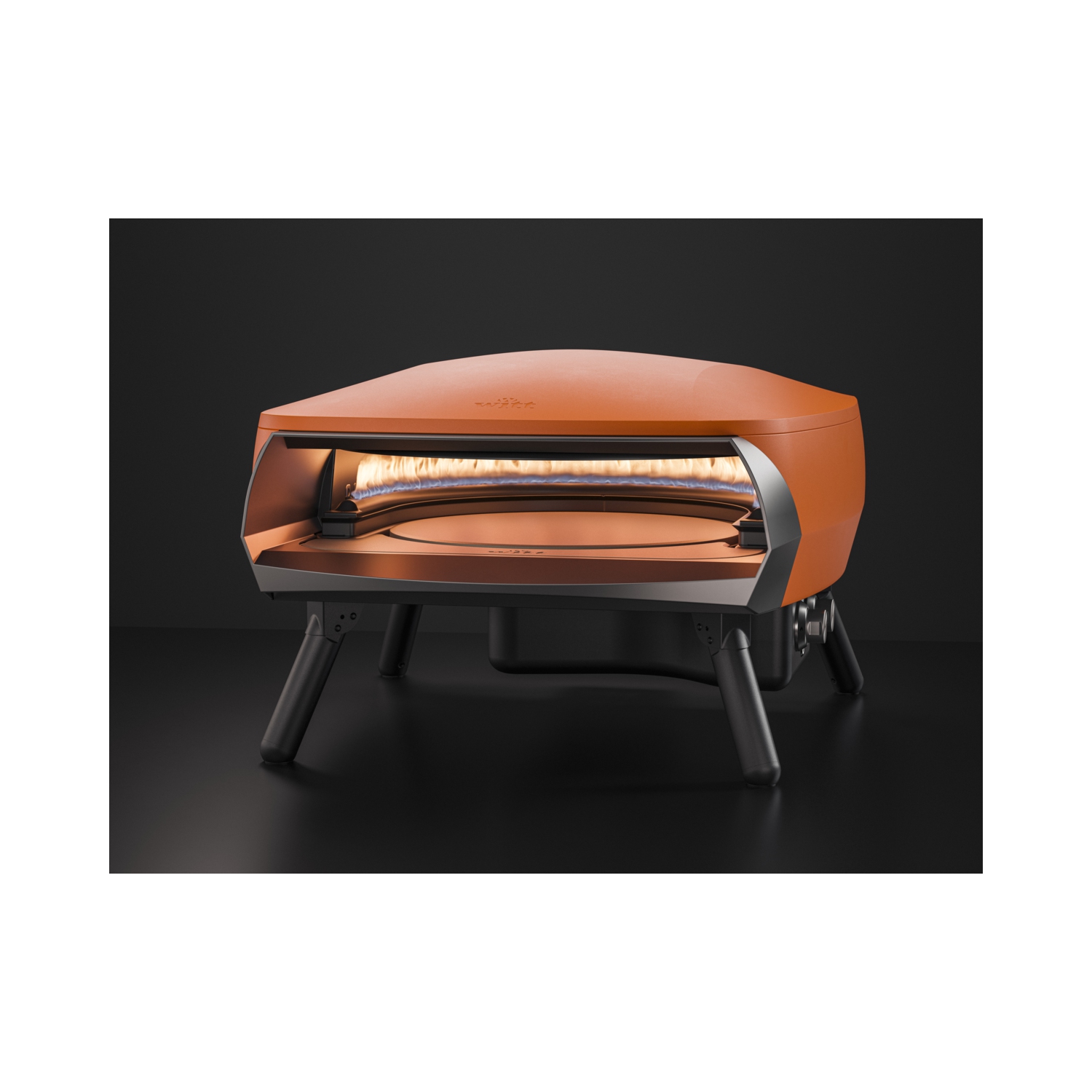 16” Witt Rotante 2 Burner Pizza Oven with rotating stone - Orange