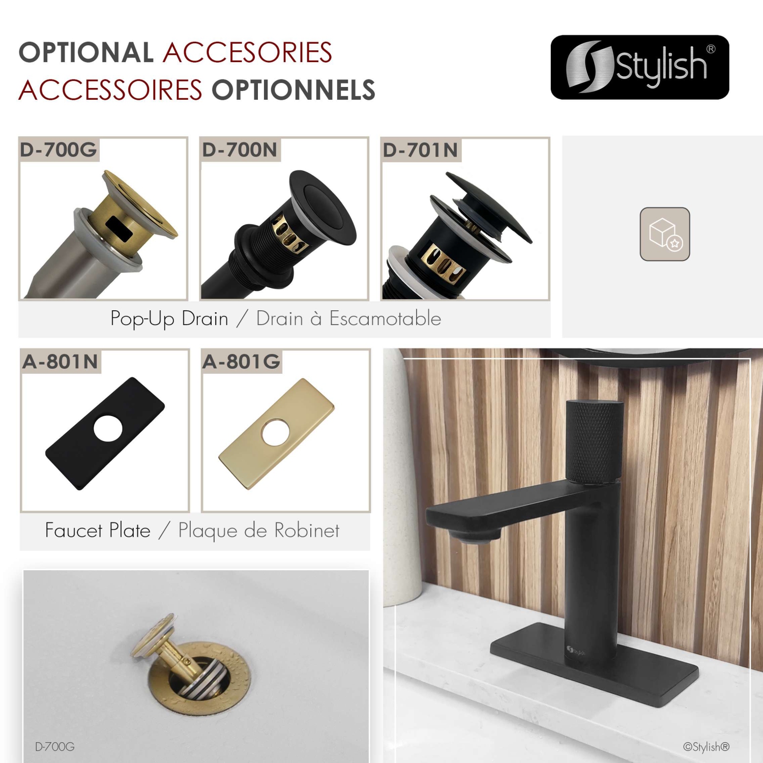 Stylish Riela Single Handle 7 1/2" Matte Black Bathroom Faucet B-104N