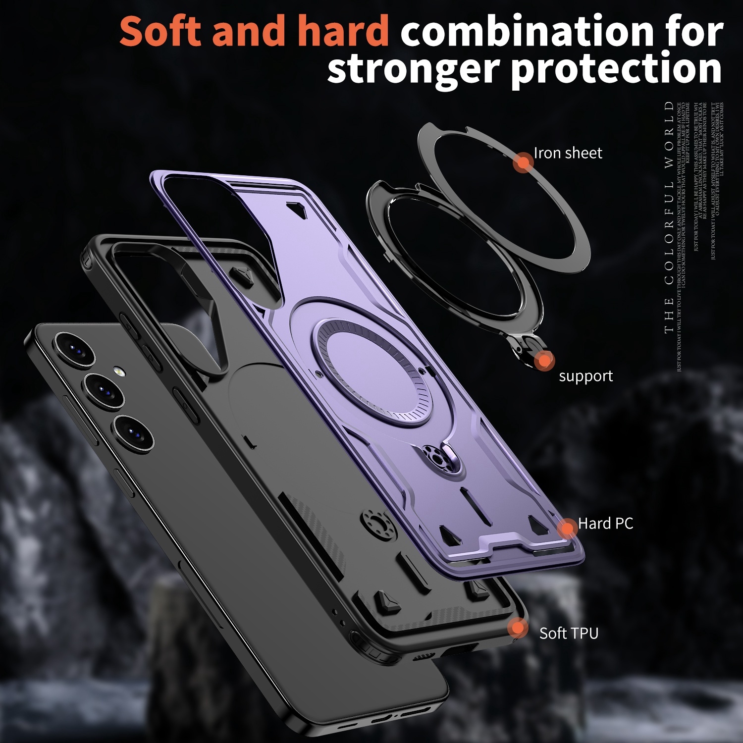 XCRS Defender Case Magsafe Cover, Magnetic Metal Kickstand Ring Holder Shockproof Case for Samsung Galaxy A35 5G