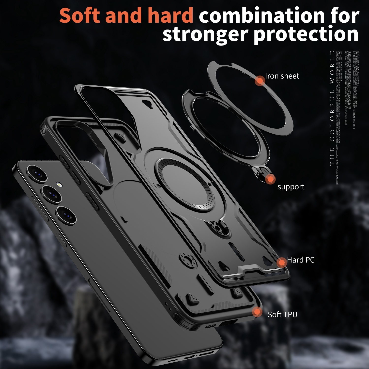 XCRS Defender Case Magsafe Cover, Magnetic Metal Kickstand Ring Holder Shockproof Case for Samsung Galaxy A35 5G