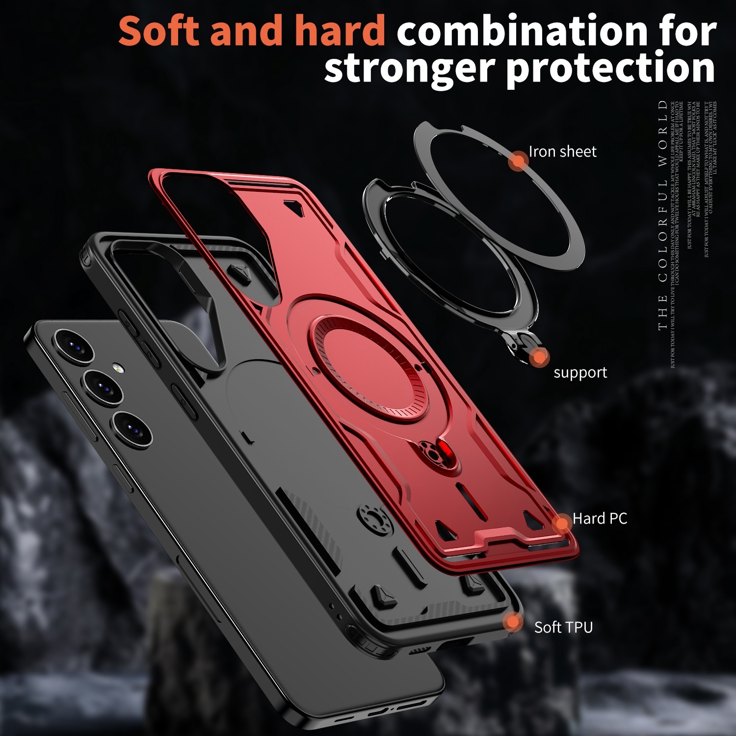 XCRS Defender Case Magsafe Cover, Magnetic Metal Kickstand Ring Holder Shockproof Case for Samsung Galaxy A35 5G