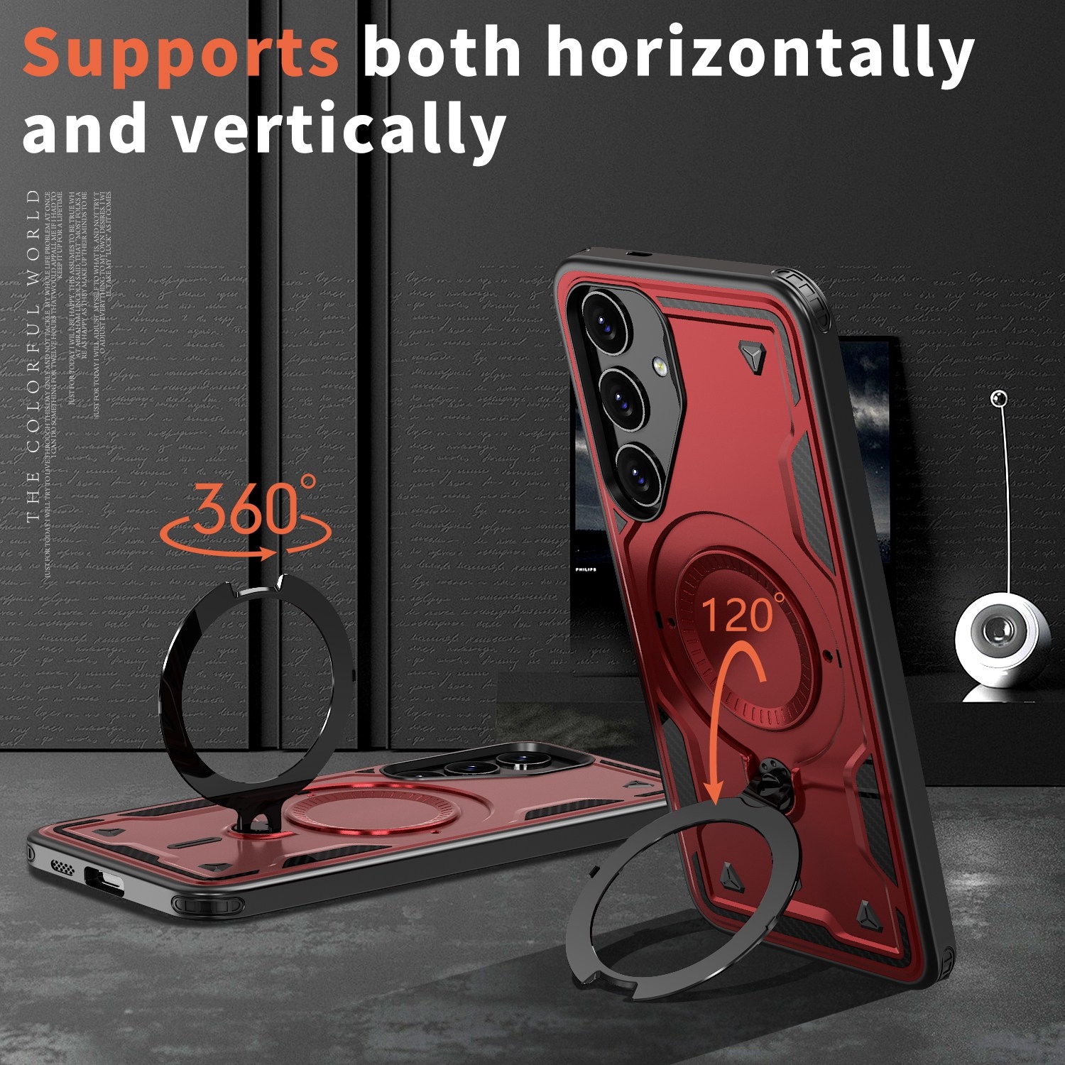 XCRS Defender Case Magsafe Cover, Magnetic Metal Kickstand Ring Holder Shockproof Case for Samsung Galaxy A15 5G