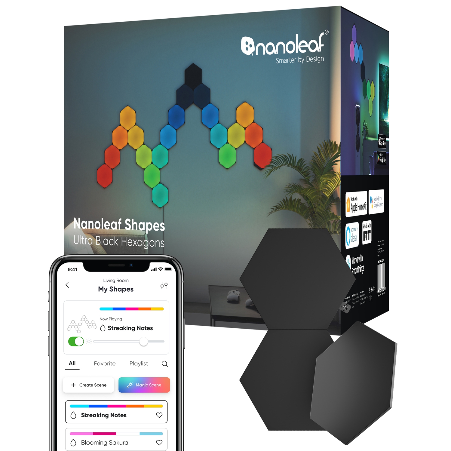 Nanoleaf Shapes Limited Edition Ultra Black Hexagons Expansion Pack