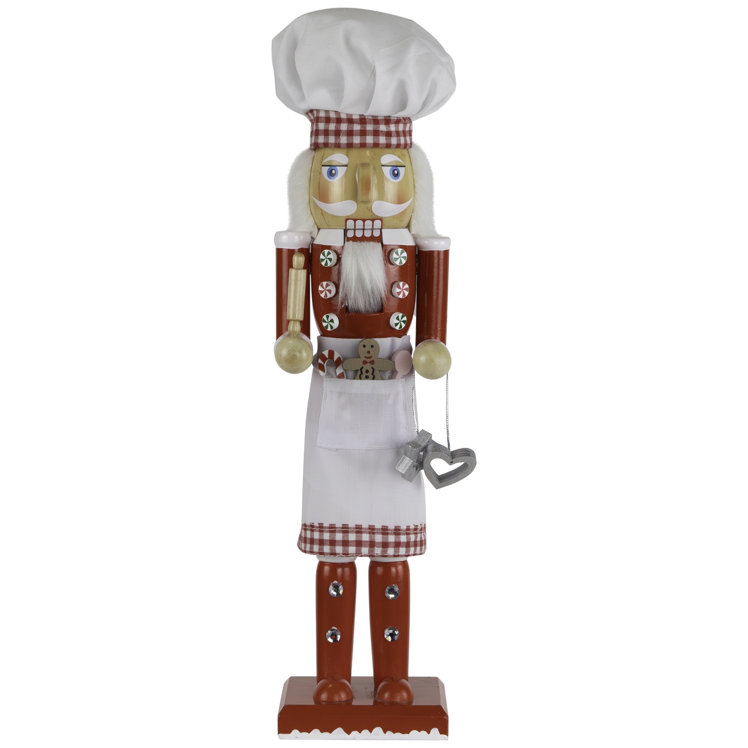 Baker with Rolling Pin Nutcracker Christmas Figure - 15" - White and Red
