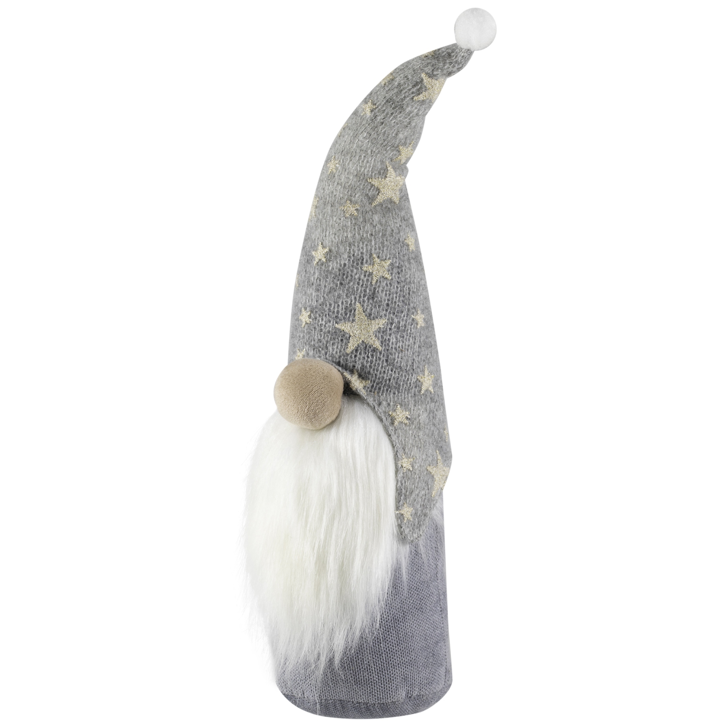 Gnome with Knitted Star Pattern Hat Christmas Figure - 17"