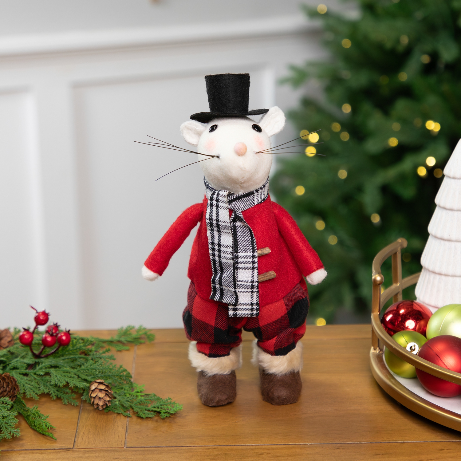 Winter Mouse Christmas Tabletop Figure - 11"