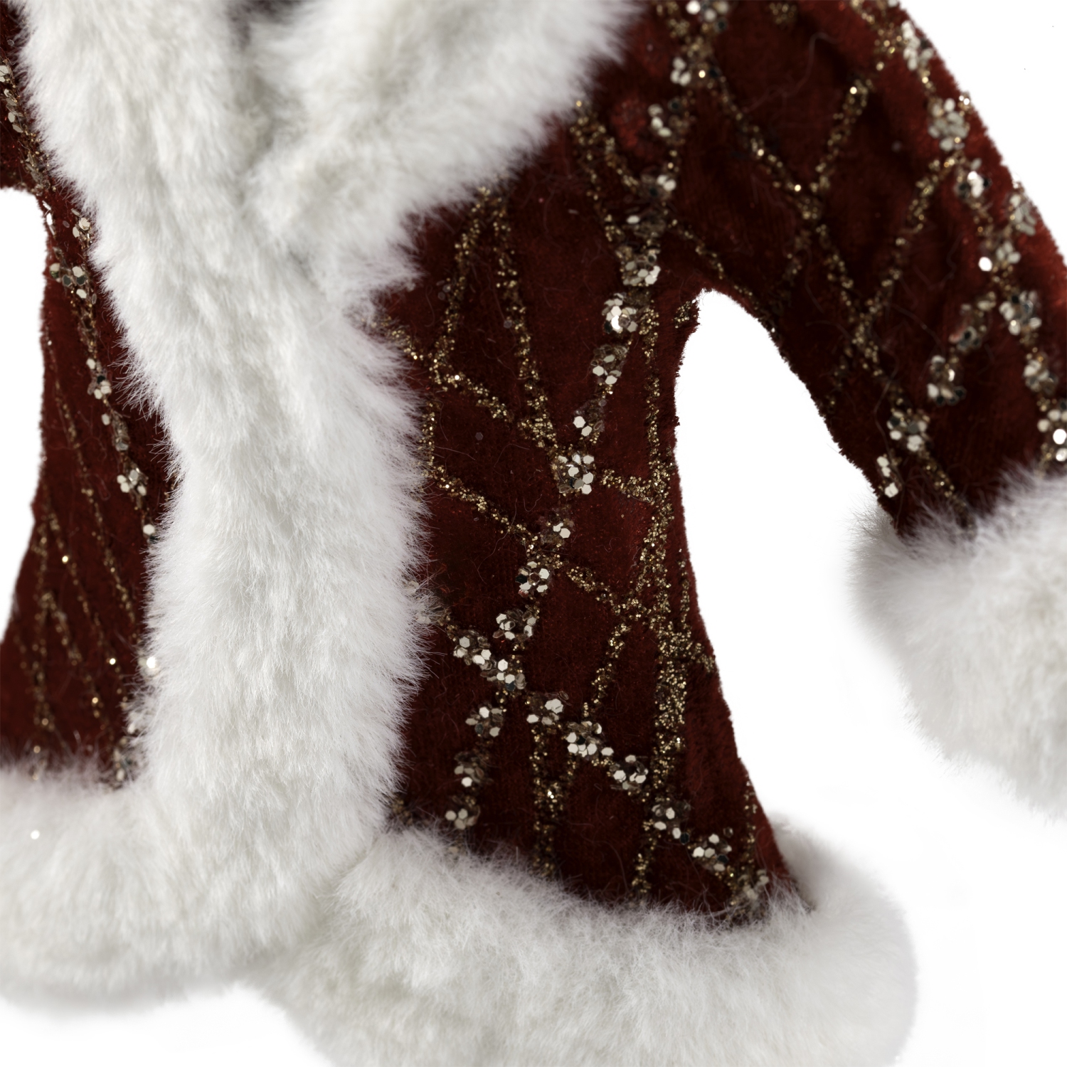 Glittered Winter Coat with Plush Trim Christmas Ornament - 6.5" - Red
