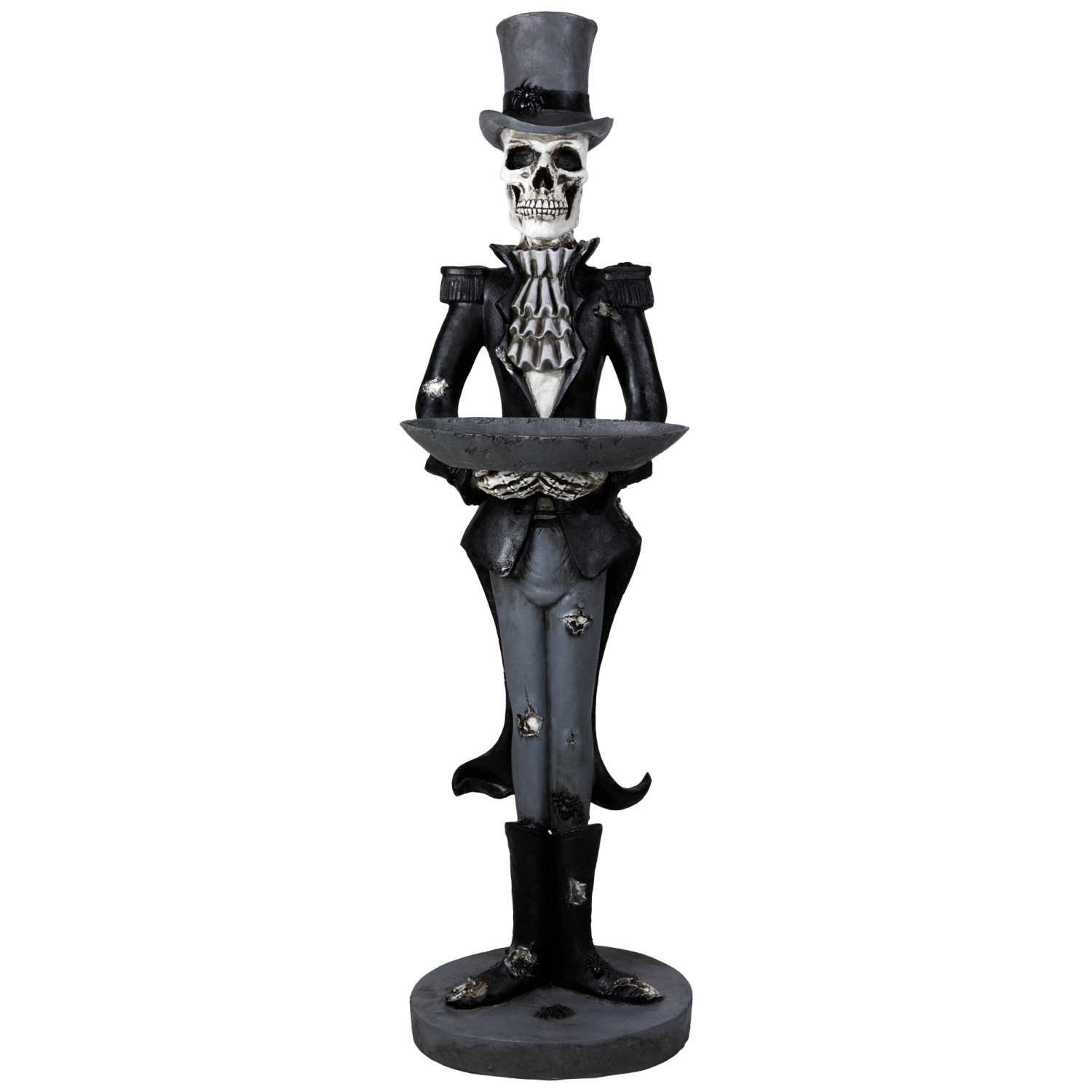 Skeleton Butler with Tray Standing Halloween Statue - 4.5'