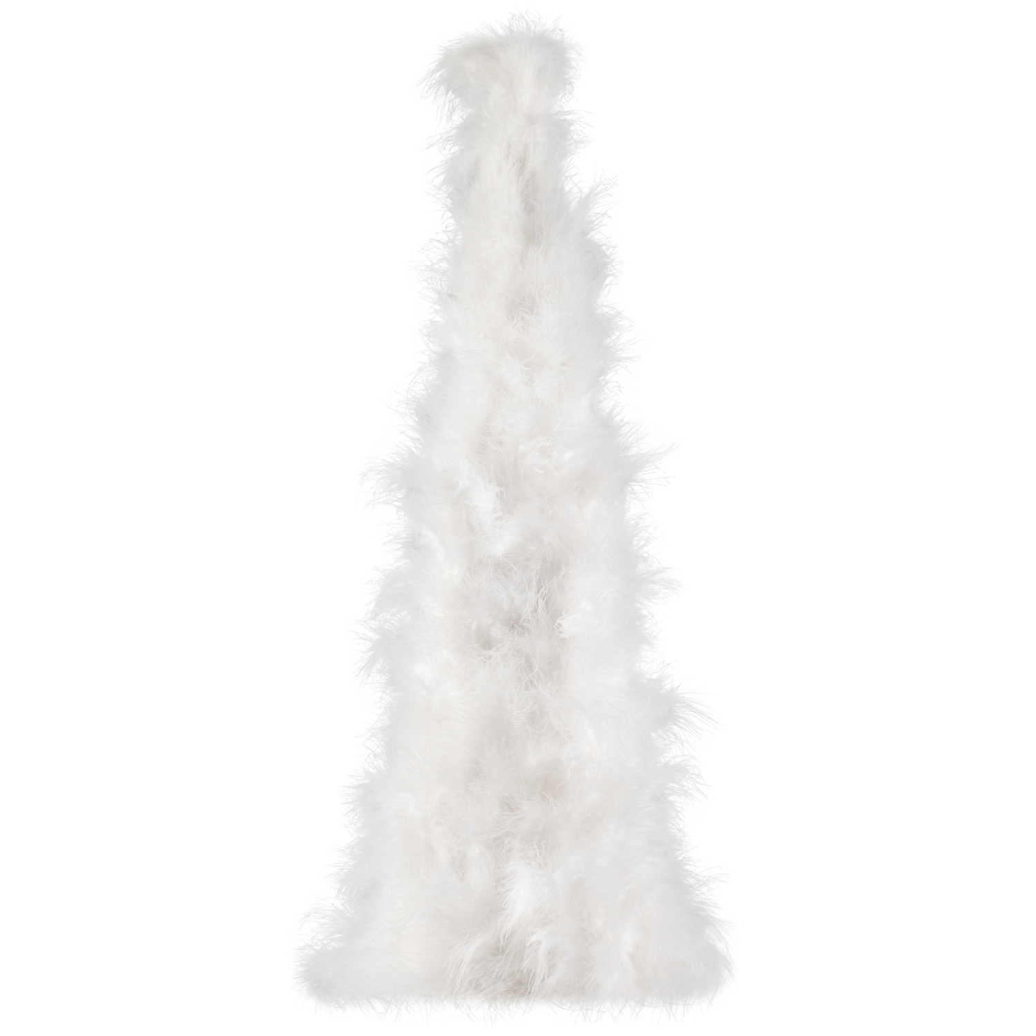 Layered Wispy Feather Cone Tree Christmas Decoration - 16" - Winter White