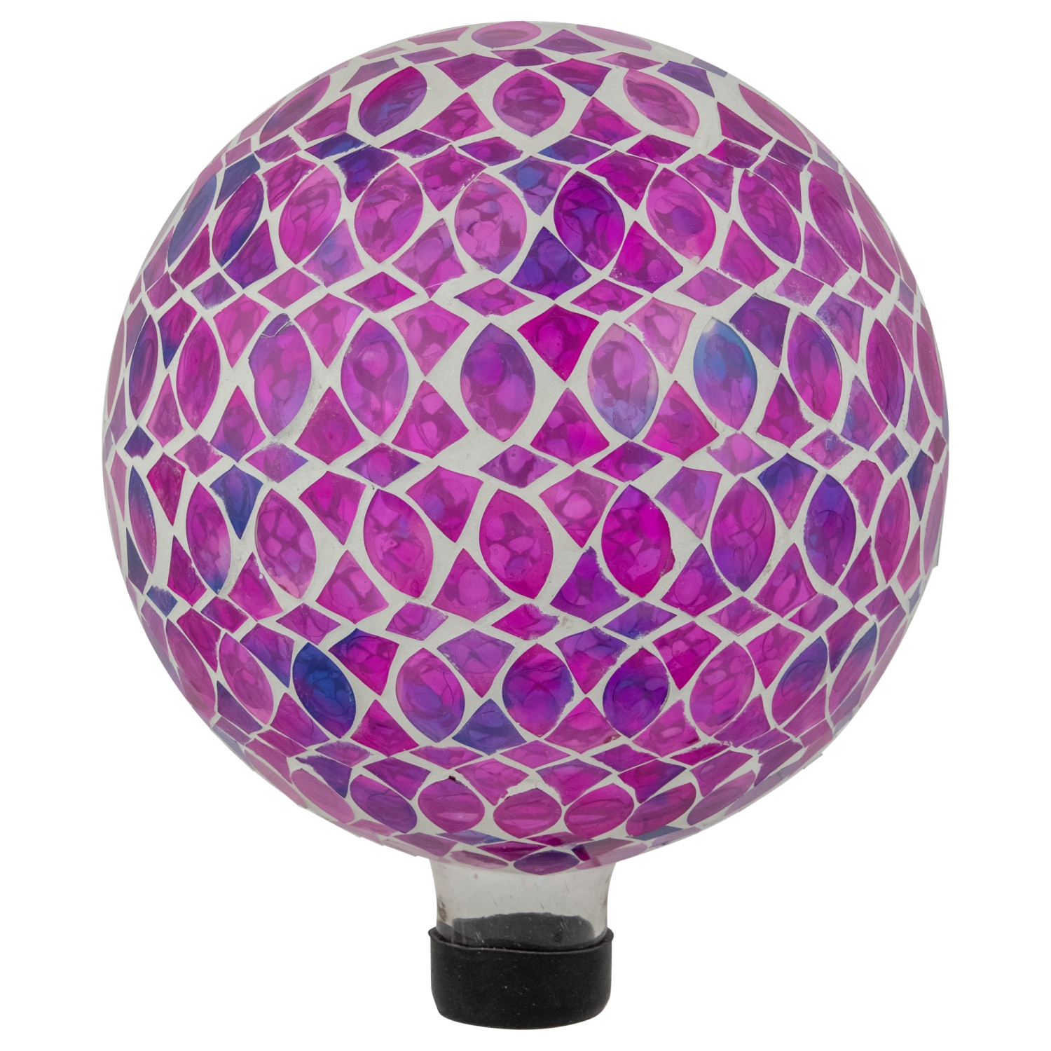 Iridescent Mosaic Outdoor Garden Gazing Ball - 10" - Purple, Pink and White