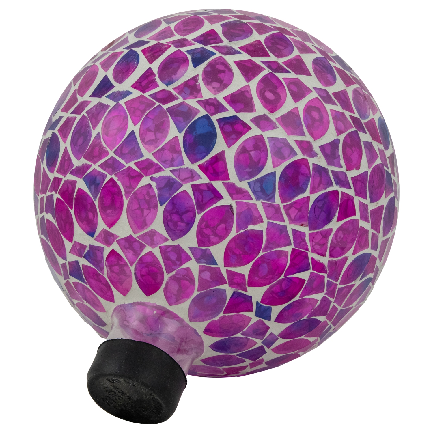 Iridescent Mosaic Outdoor Garden Gazing Ball - 10" - Purple, Pink and White