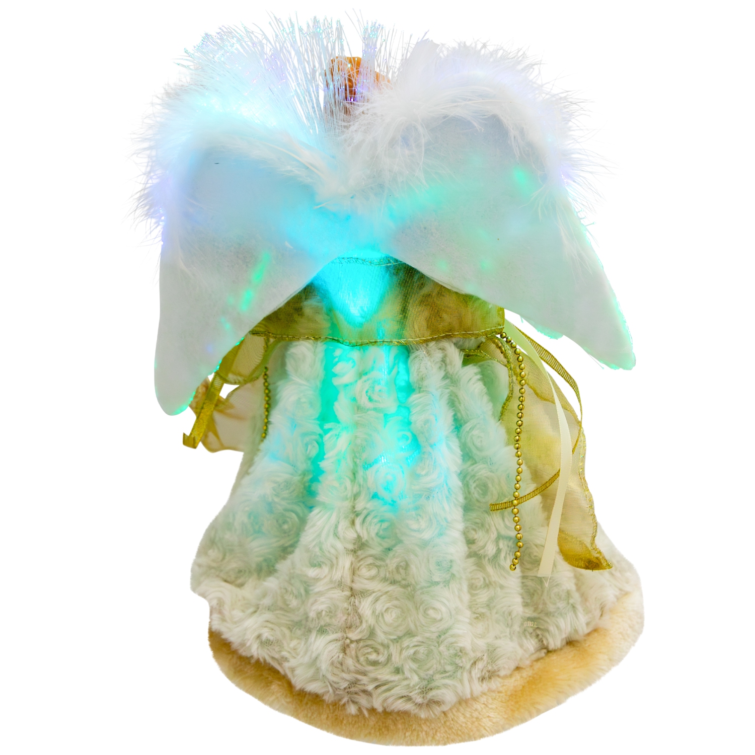 Color-Changing Fiber Optic Angel Christmas Tree Topper - 12" - Gold