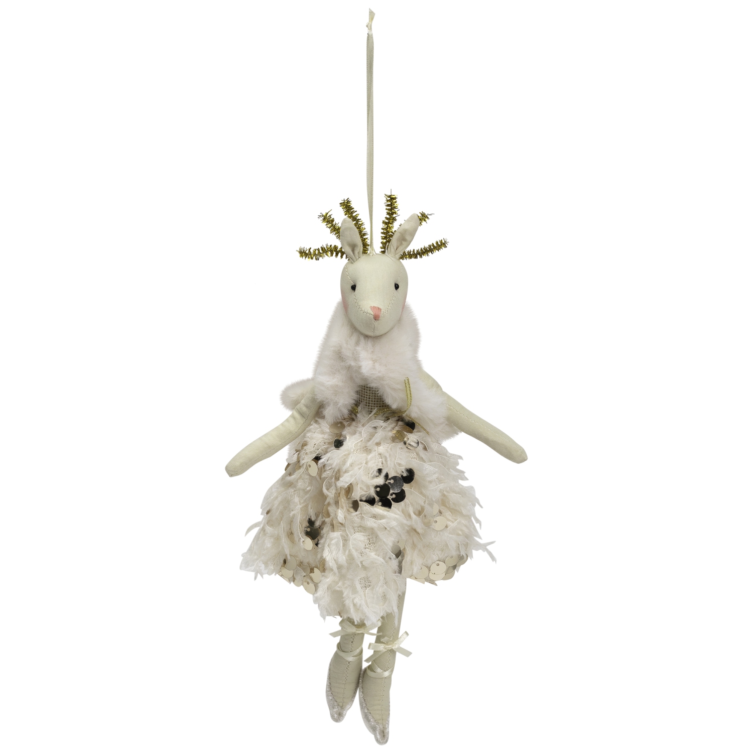 Reindeer Ballerina Hanging Christmas Figure - 12"