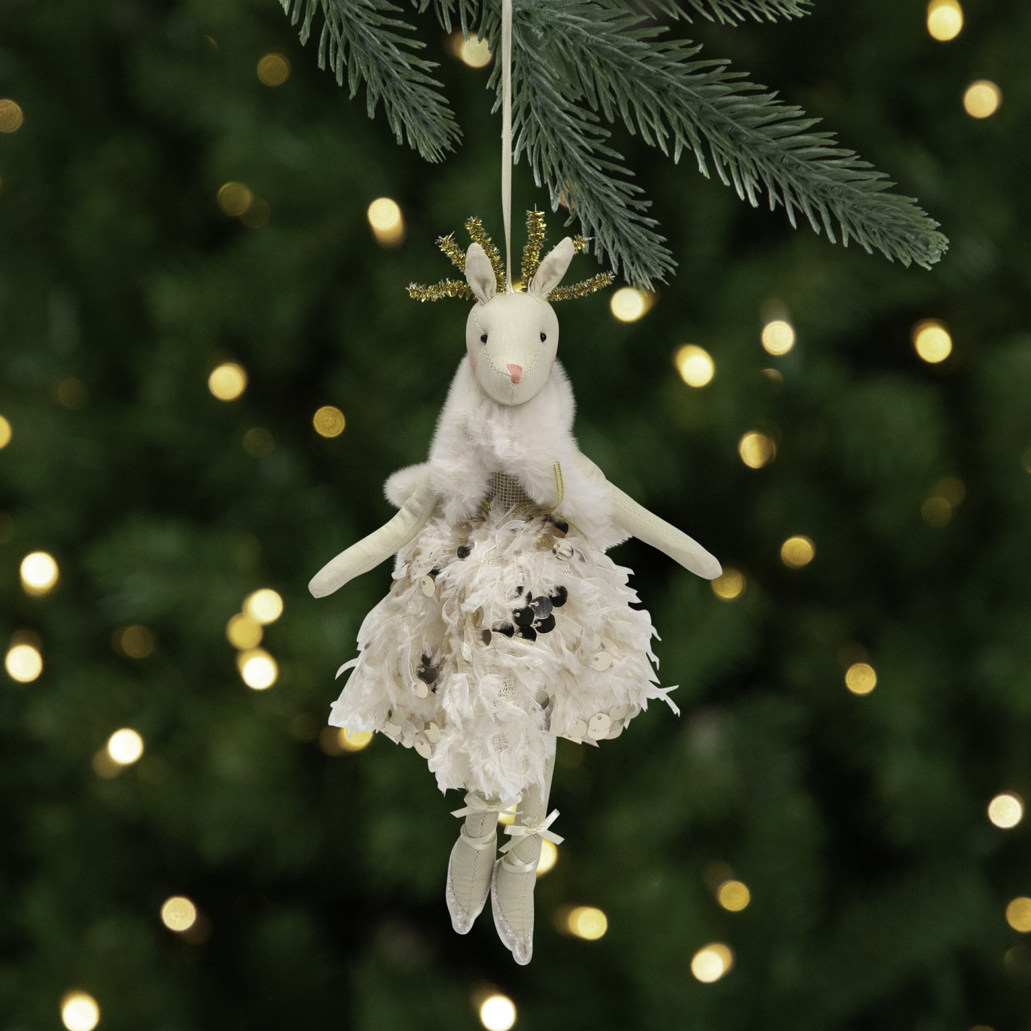 Reindeer Ballerina Hanging Christmas Figure - 12"