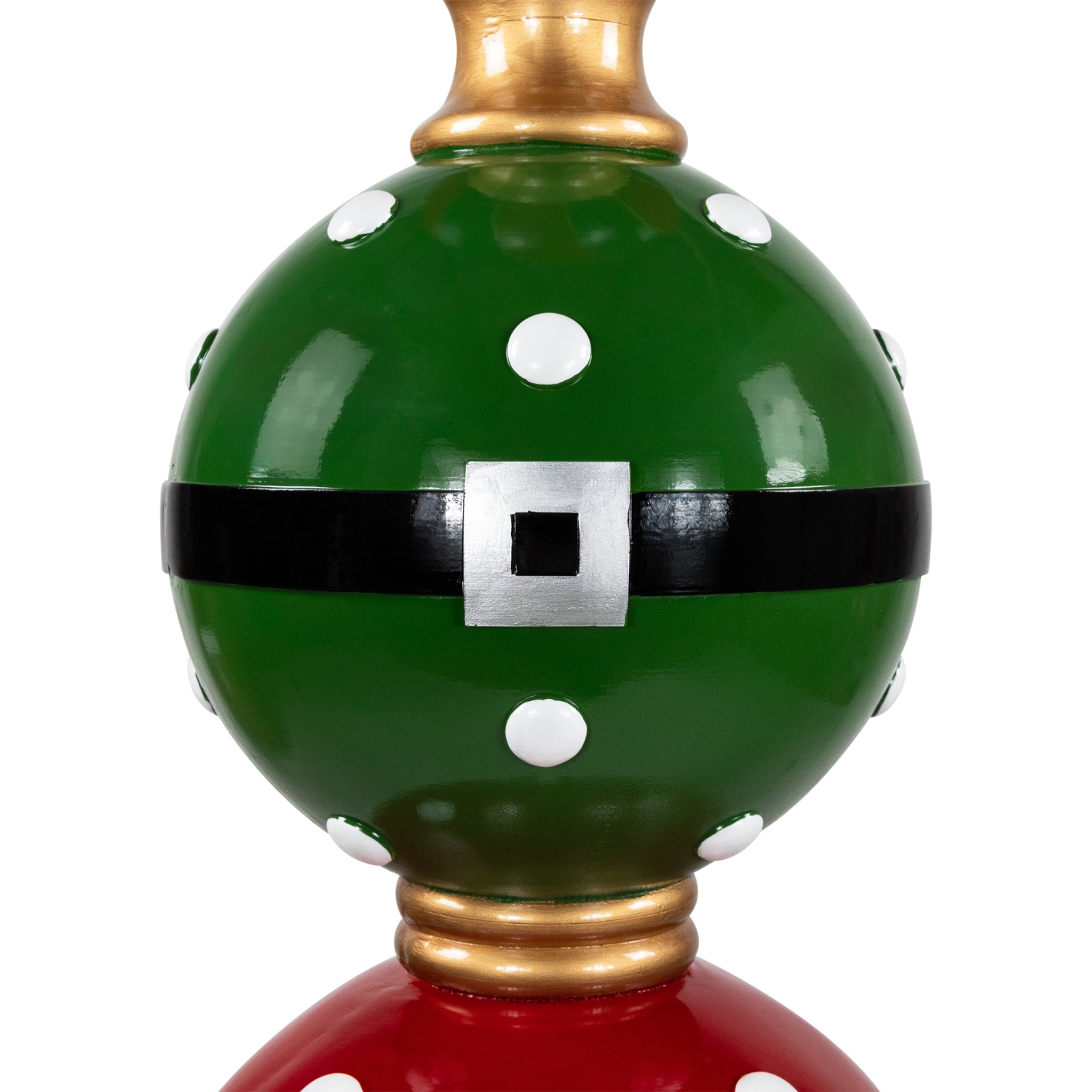Embout de Noël avec base en cloche de taille commerciale - 65&nbsp;po - Rouge et vert