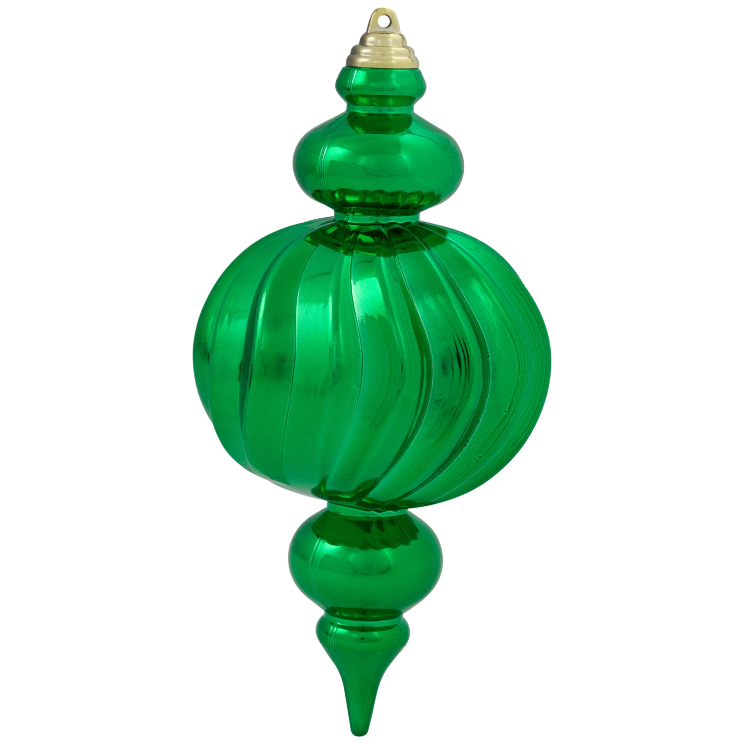 Ornements de Noël à faîteau de taille commerciale incassables - 10 po - Vert - Ensemble de 4