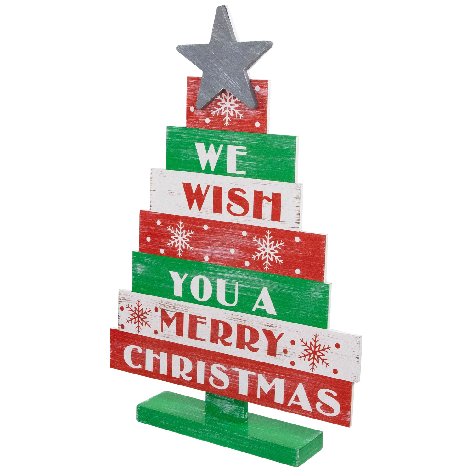 Affiche en bois «&nbsp;We Wish You A Merry Christmas&nbsp;», 16,5&nbsp;po