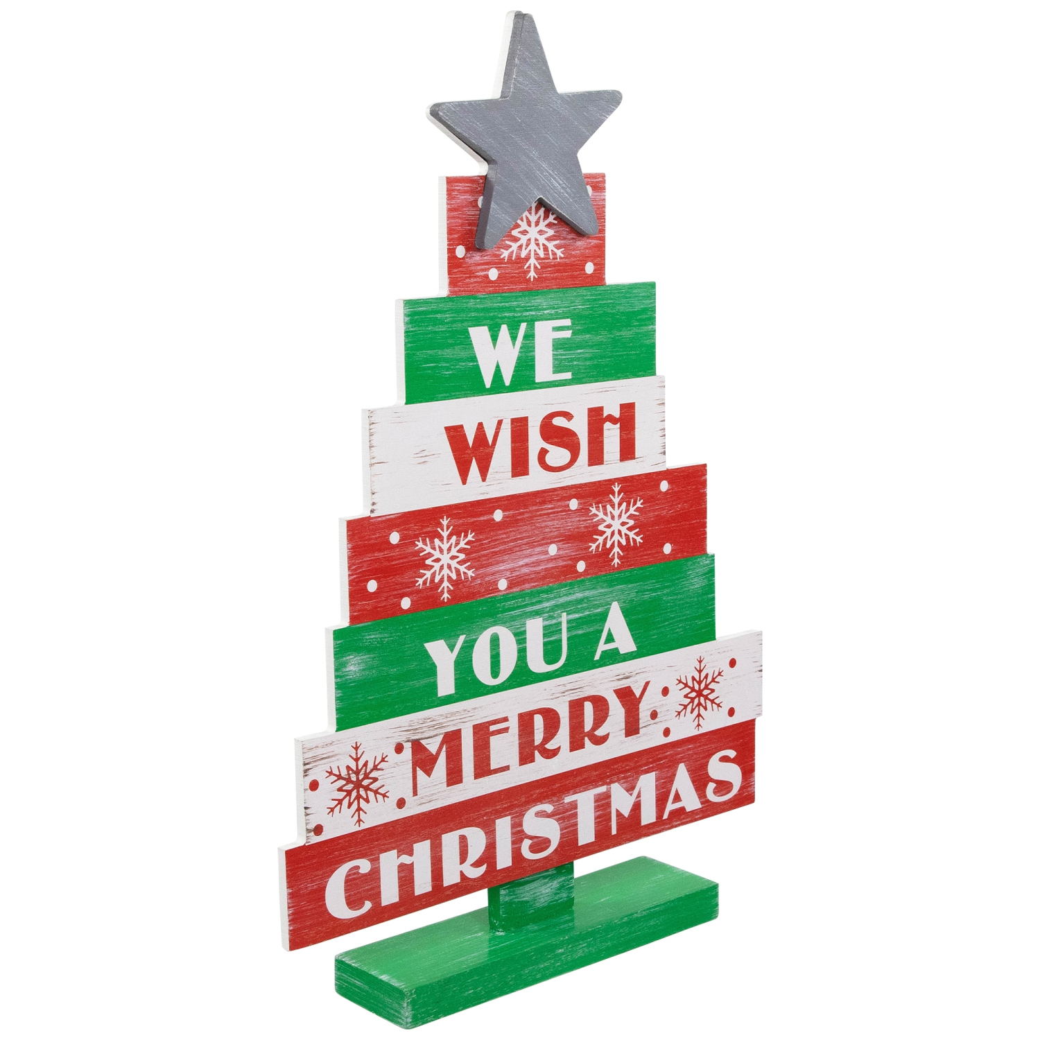 Affiche en bois «&nbsp;We Wish You A Merry Christmas&nbsp;», 16,5&nbsp;po