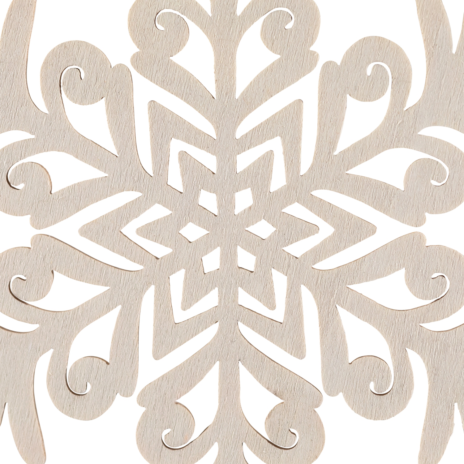 Décorations de Noël en bois découpées en forme de flocon de neige - 4,75 po - Blanc - Ensemble de 4